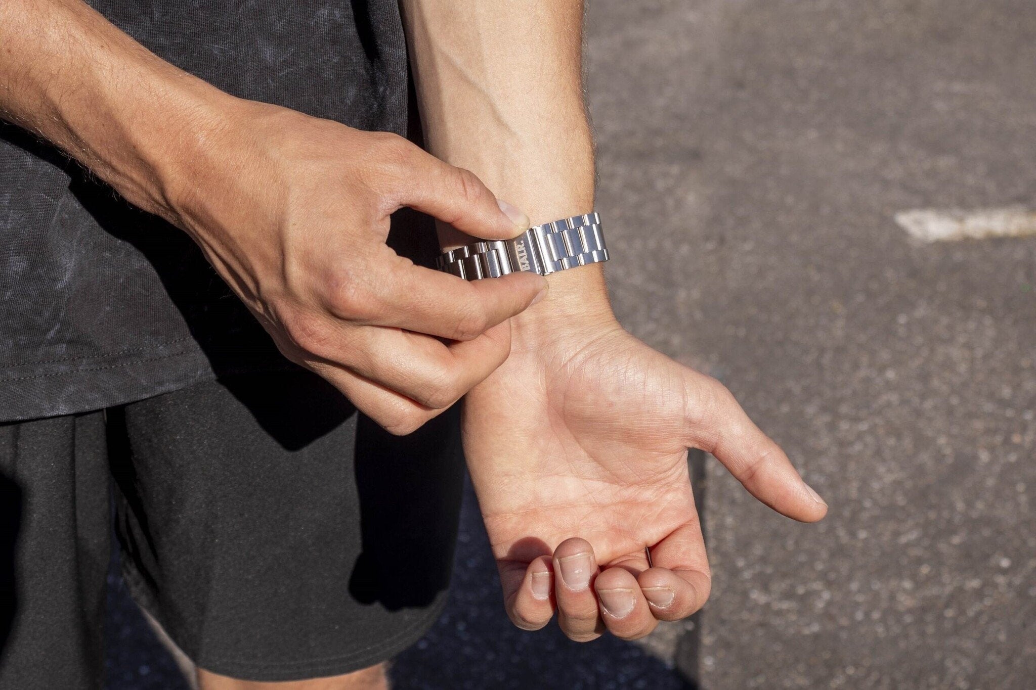 BALR Samsung Gear Sport Steel Link Strap (Silver)