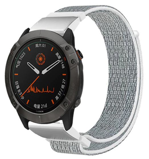 Garmin Fenix 5 Plus 6 Pro Nylon Strap Grey