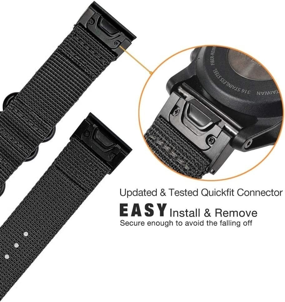 Garmin MARQ Nylon Buckle Strap (Black)