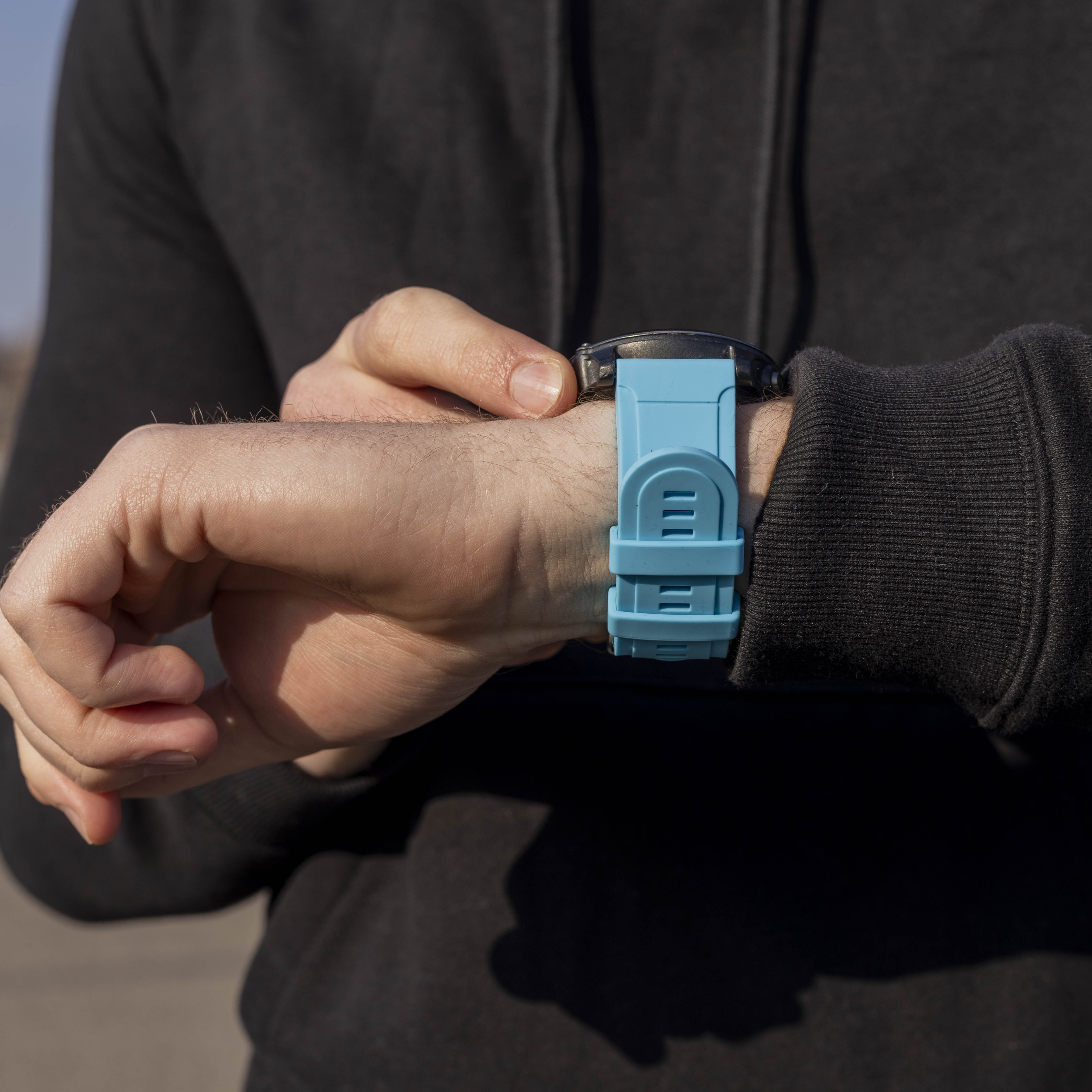 Garmin Fenix 5x/6x Shiny Silicone Strap (Light Blue)