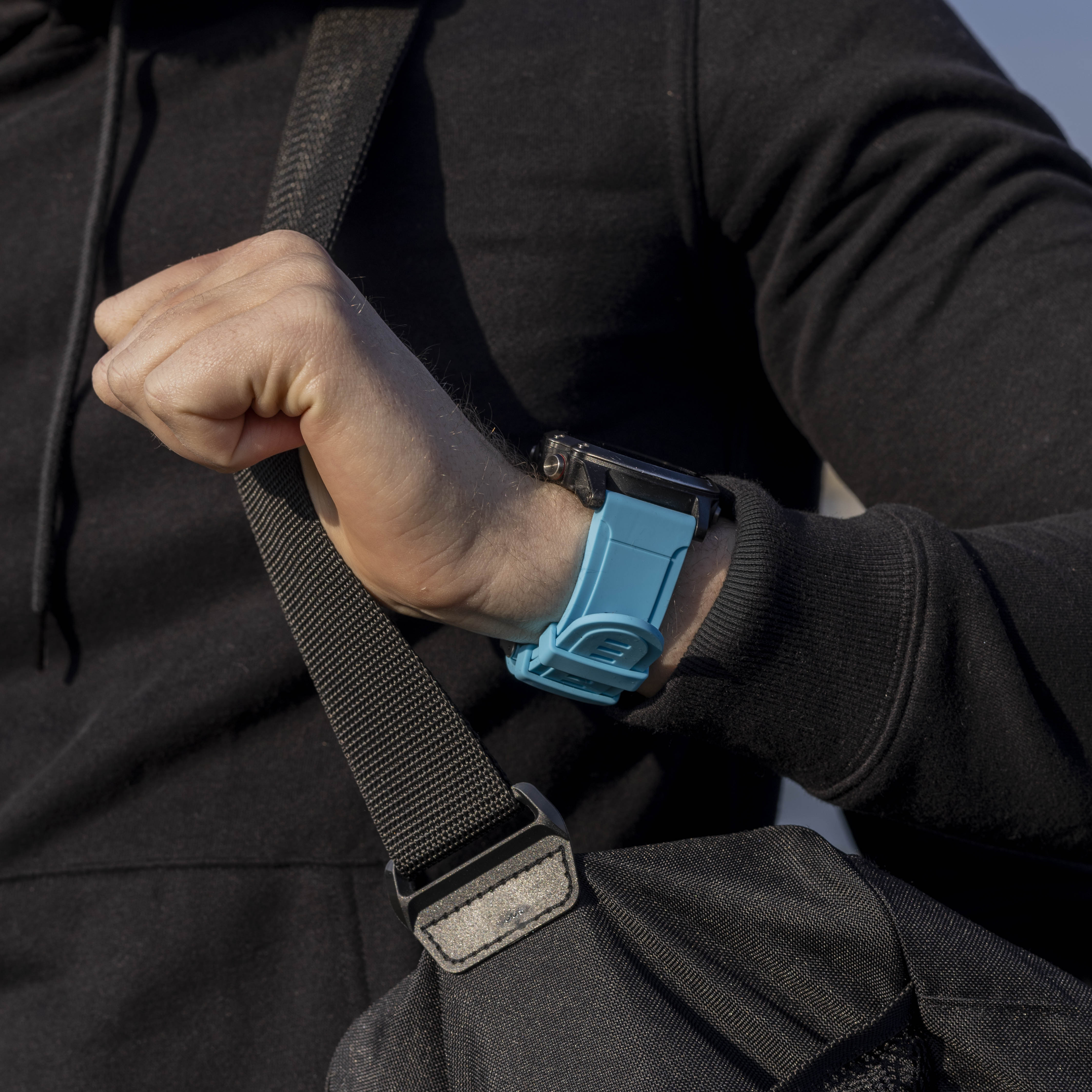 Garmin Fenix 5x/6x Shiny Silicone Strap (Light Blue)