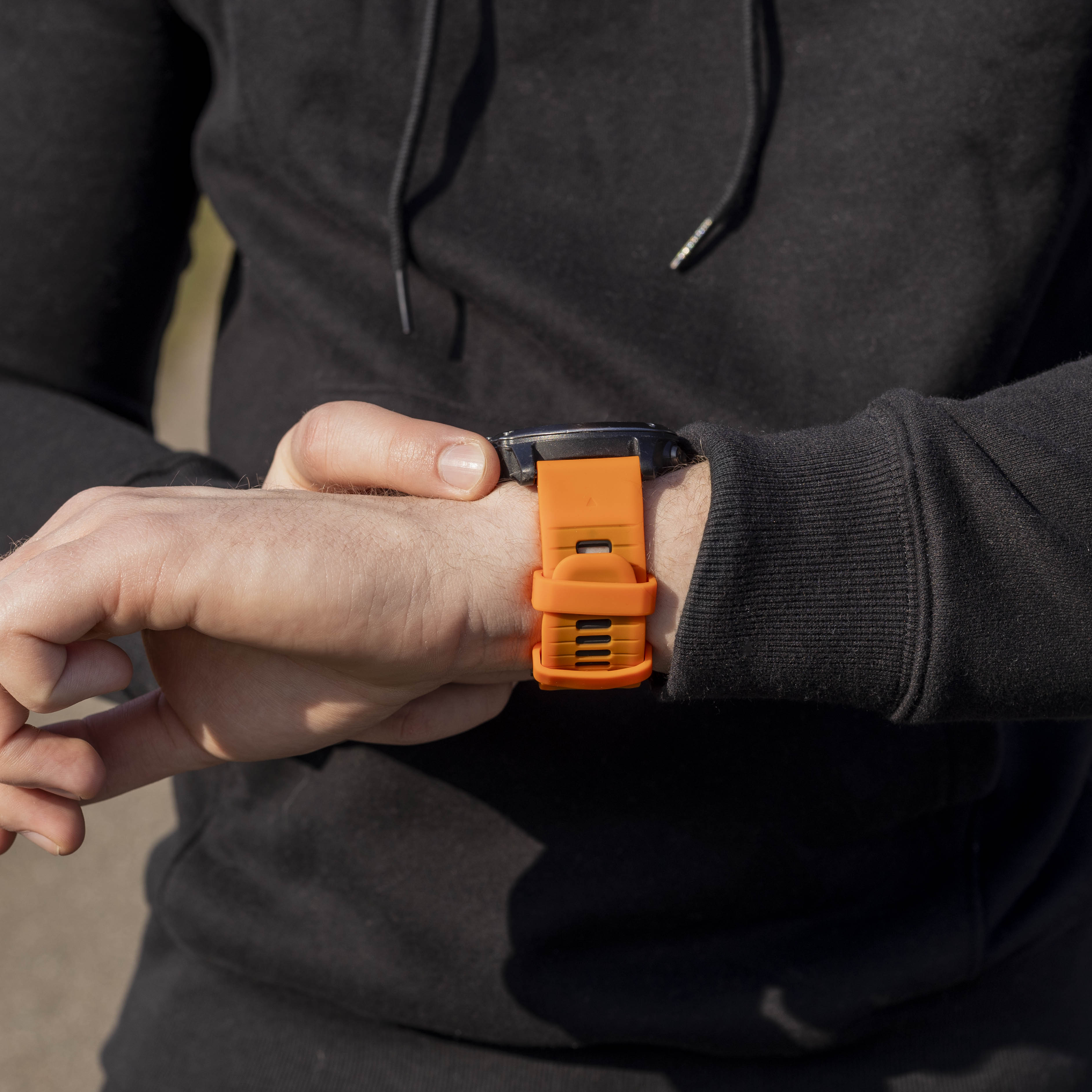Garmin Quatix 3 / 6x / 7x Solar Sport Buckle Strap (Orange/Black)