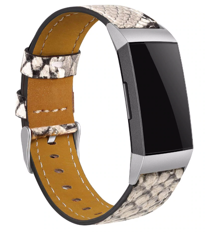 Fitbit Charge 3 Leather Strap Snake Pattern