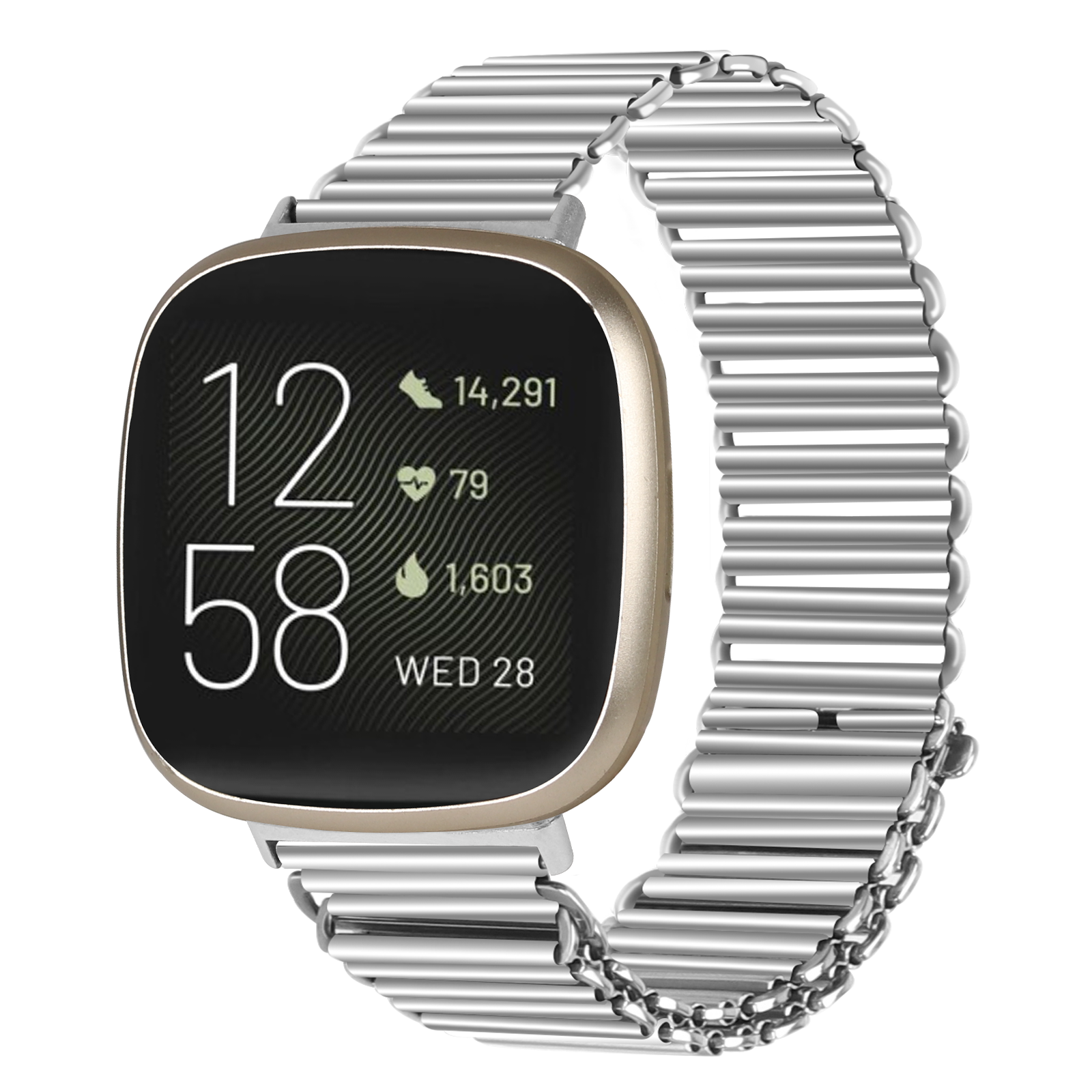Fitbit Versa 3 Steel Loop Strap Silver