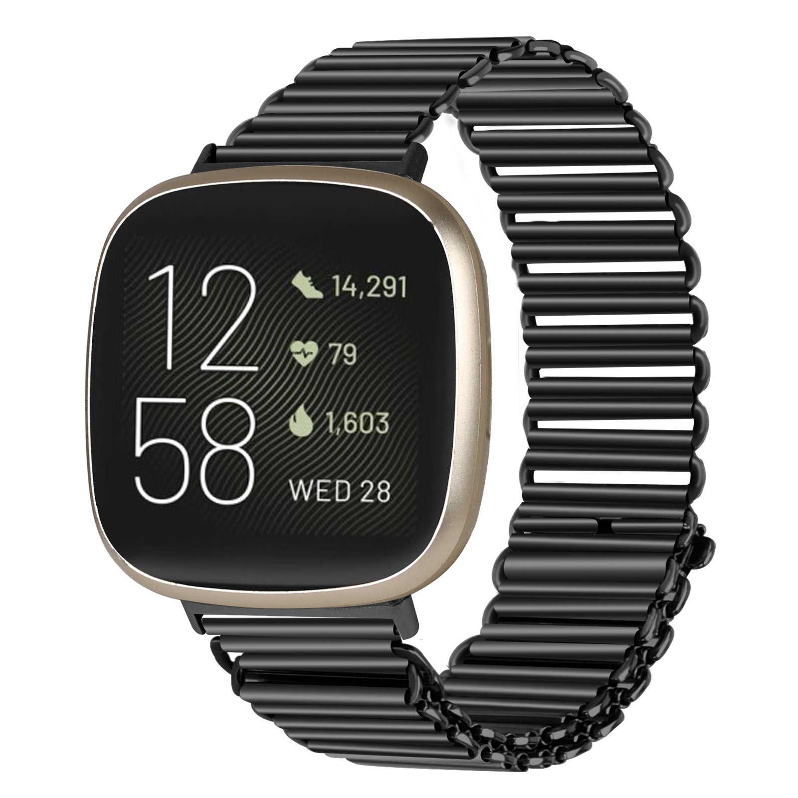 Fitbit Versa 3 Steel Loop Strap Black