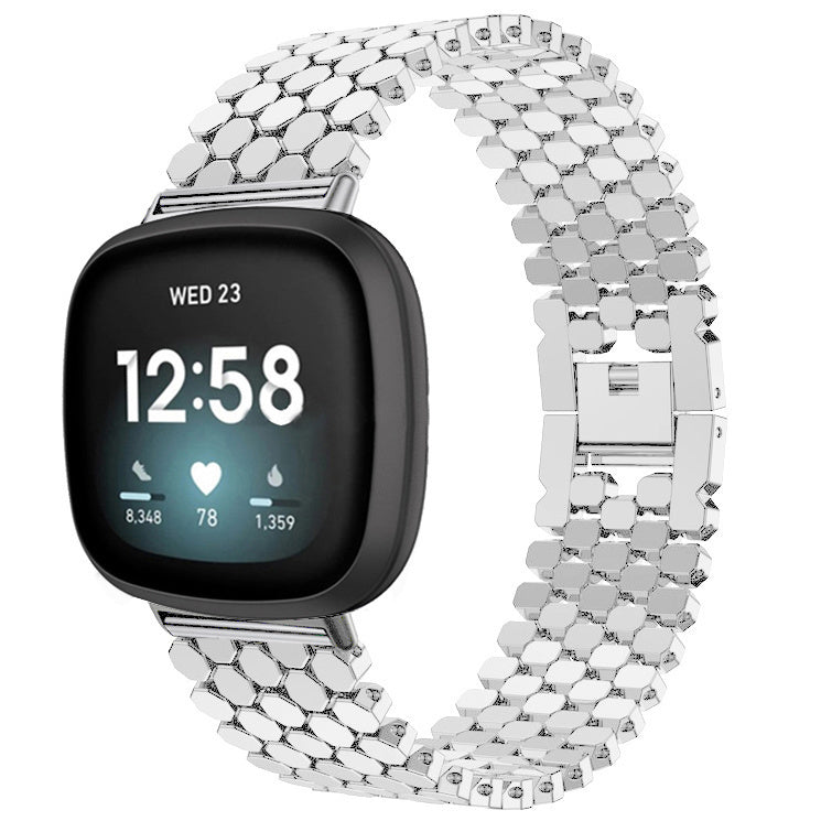 Fitbit Versa 3 Steel Strap Hexagons Silver