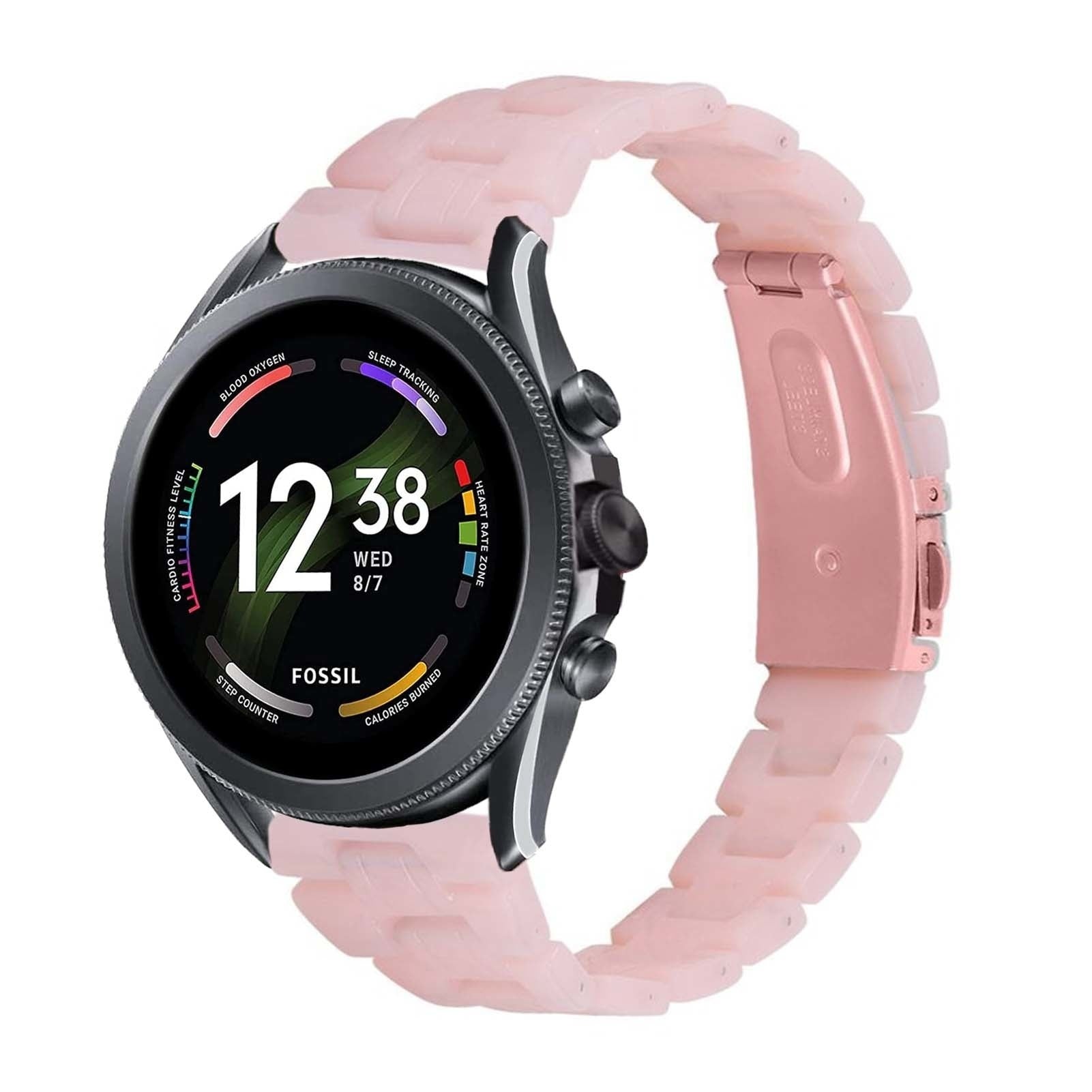 Fossil Gen 6 44mm Resin Strap Pink