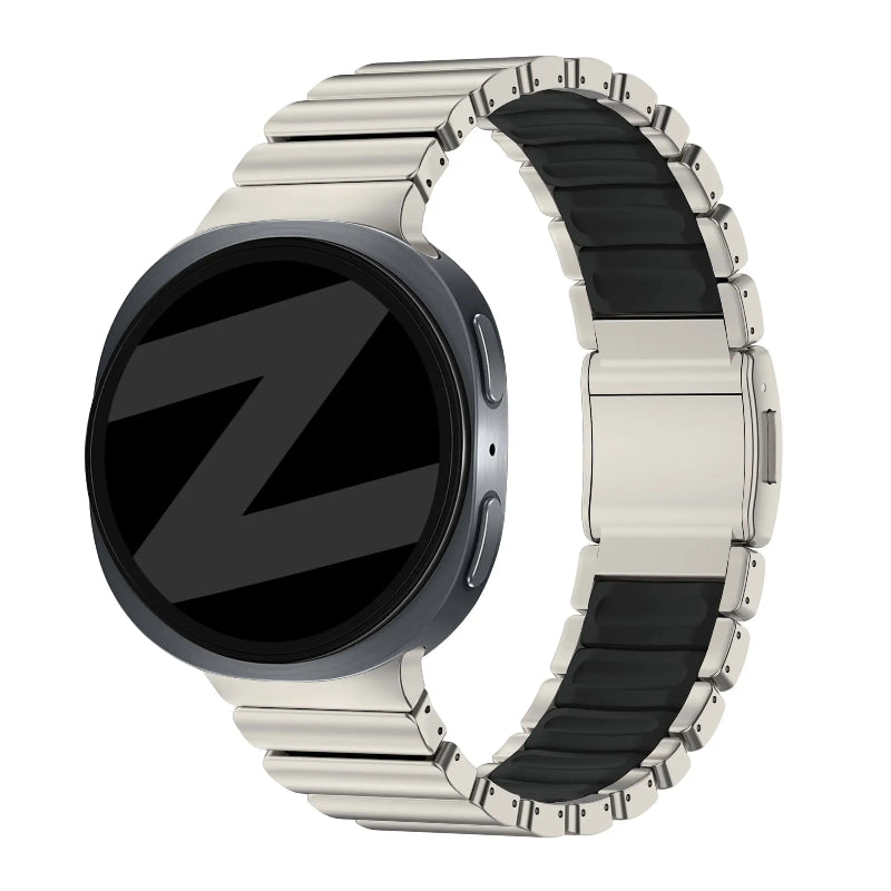 Bandz Samsung Galaxy Watch 8 - 44mm Titanium Strap 'Hybrid' (Titanium/Black)