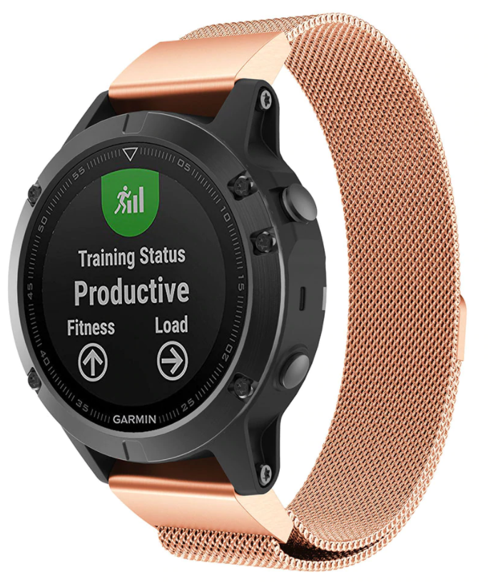 Garmin Quatix 5 6 7 Milanese Strap Rose Gold