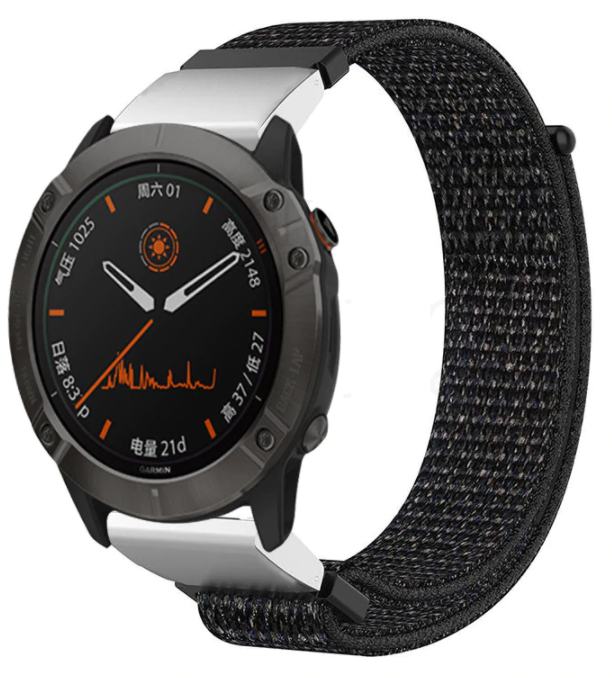 Garmin Fenix 5x 6x Nylon Strap Black