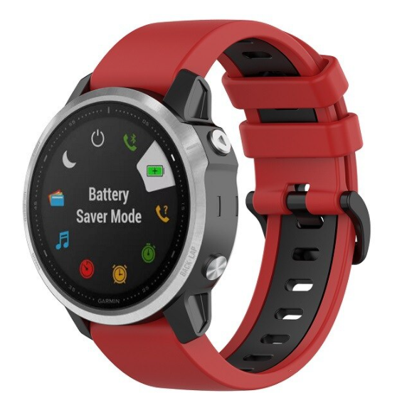 Garmin Fenix 5x 6x Sport Strap Red Black