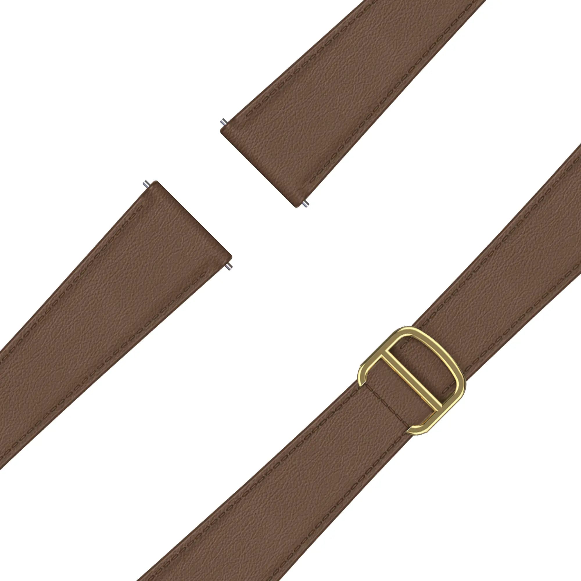 Bandz Garmin Vivomove Luxe Leather Strap 'D-Type' (Dark Brown)