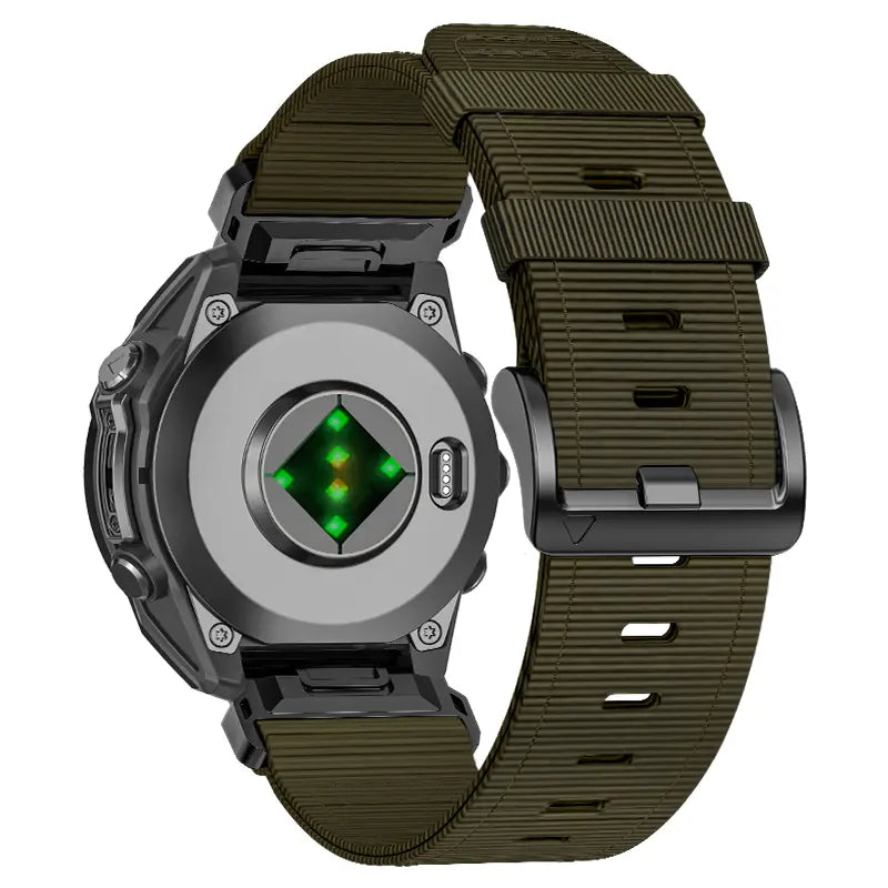 Garmin Quatix 8 Pro - 47mm Premium Buckled Nylon Strap (Green)