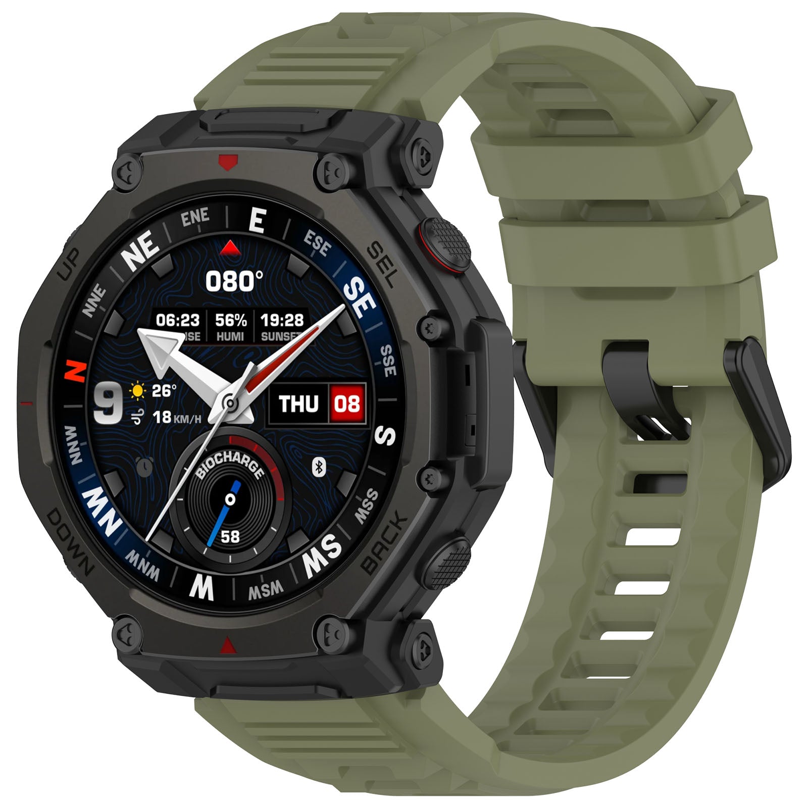 Amazfit T-Rex 3 Pro - 48mm Silicone Strap (Dark Green)