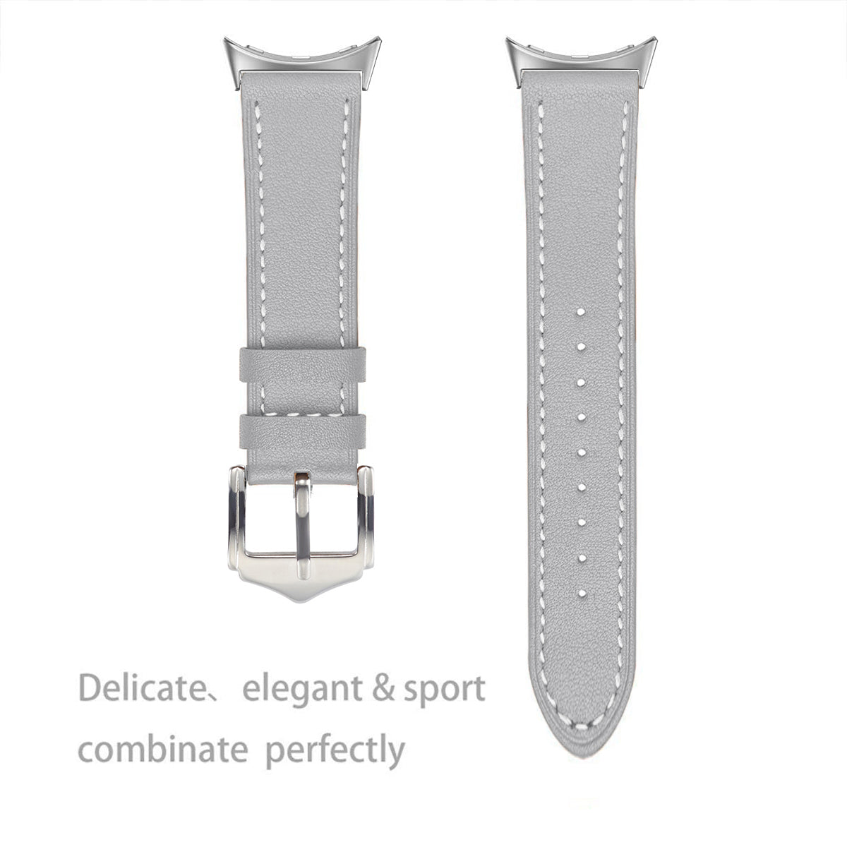 Google Pixel Watch 4 - 45mm Modern Leather Strap (Grey)