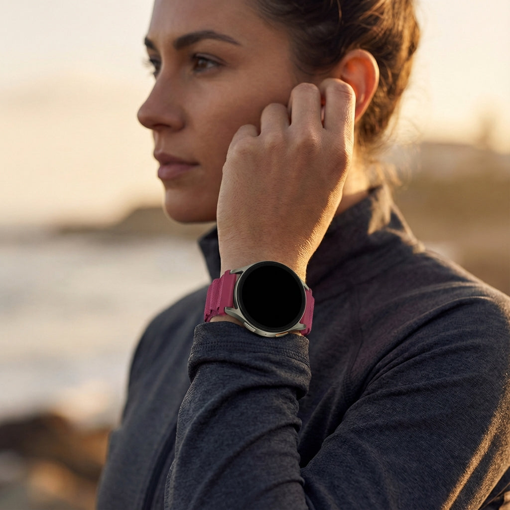 Bandz Amazfit Bip 3 (Pro) Alpine Nylon Strap (Rose-Red)