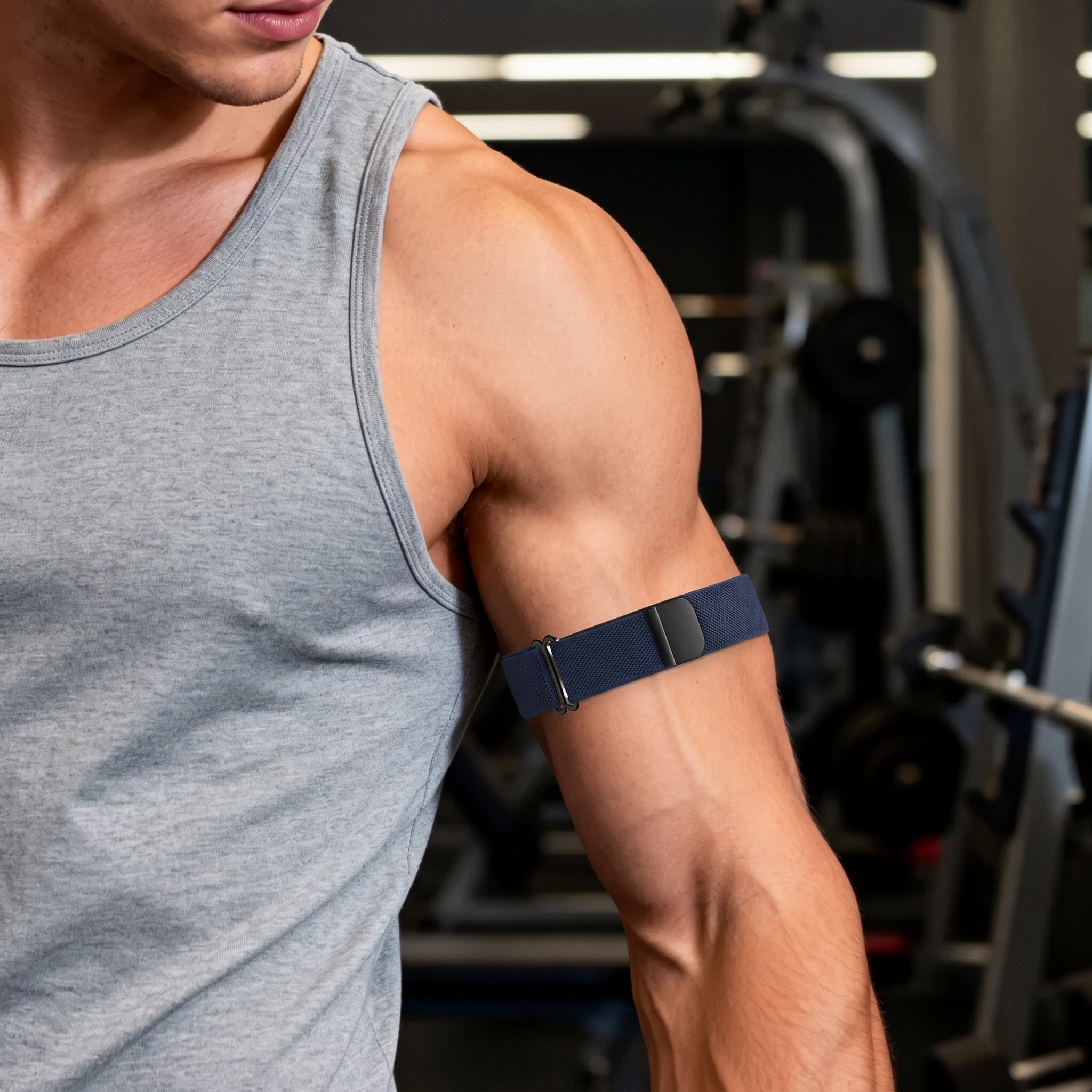 Bandz Fitbit Air Biceps Nylon Bracelet with D-buckle (Dark Blue)