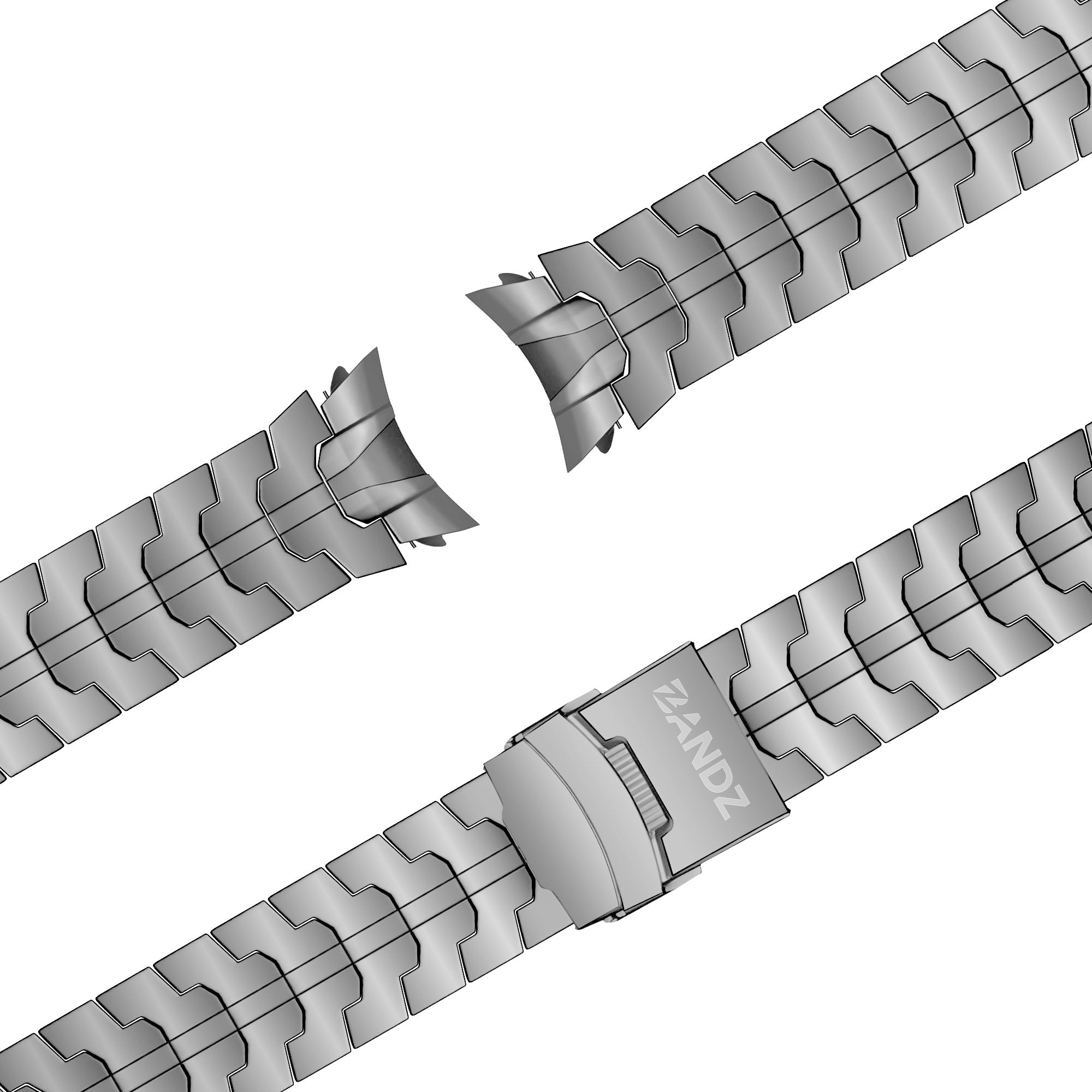 Bandz Samsung Galaxy Watch 4 Classic 46mm Steel Strap 'Iron' (Silver)