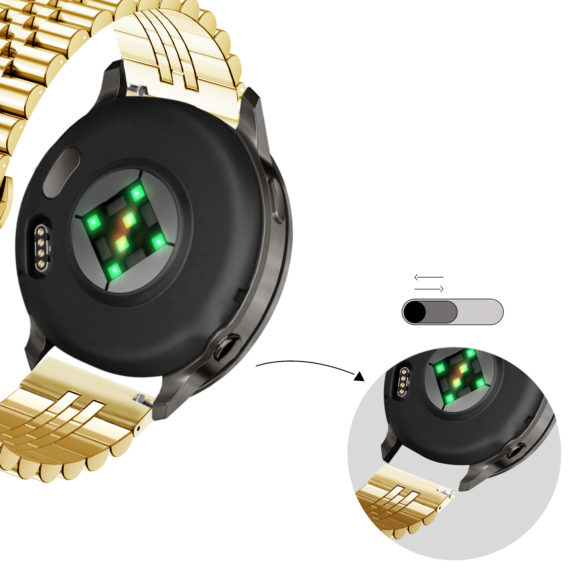 Bandz Garmin Venu 3s Steel Strap 'Jubilee' (Gold)