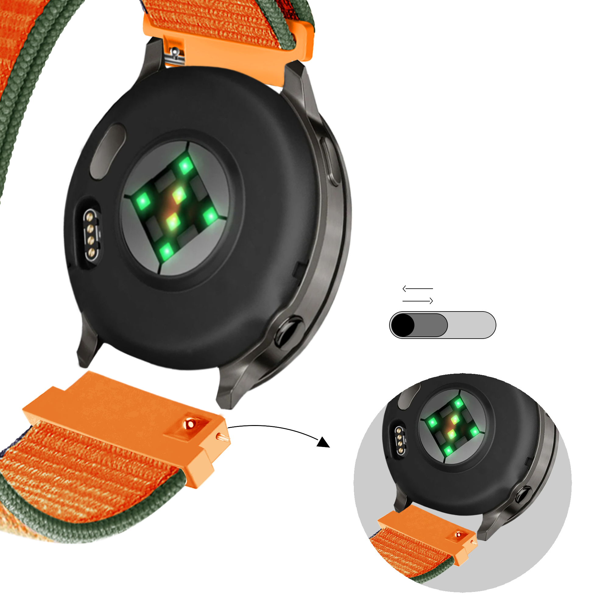 Bandz Garmin Venu 3s Nylon Loop Strap (Kumquat)