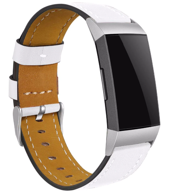 Fitbit Charge 4 Leather Strap White