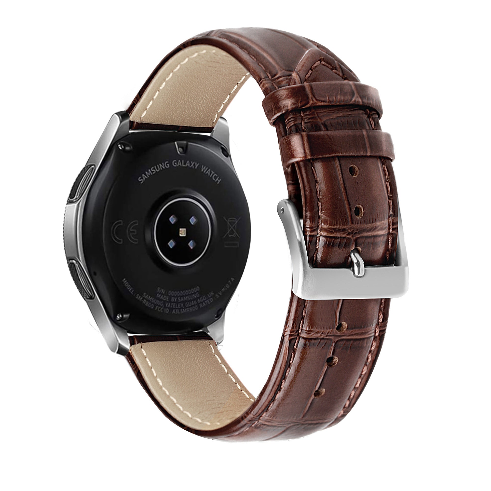 Watch Strap Leather Crocodile Grain 22mm - Quick Release (Brown)