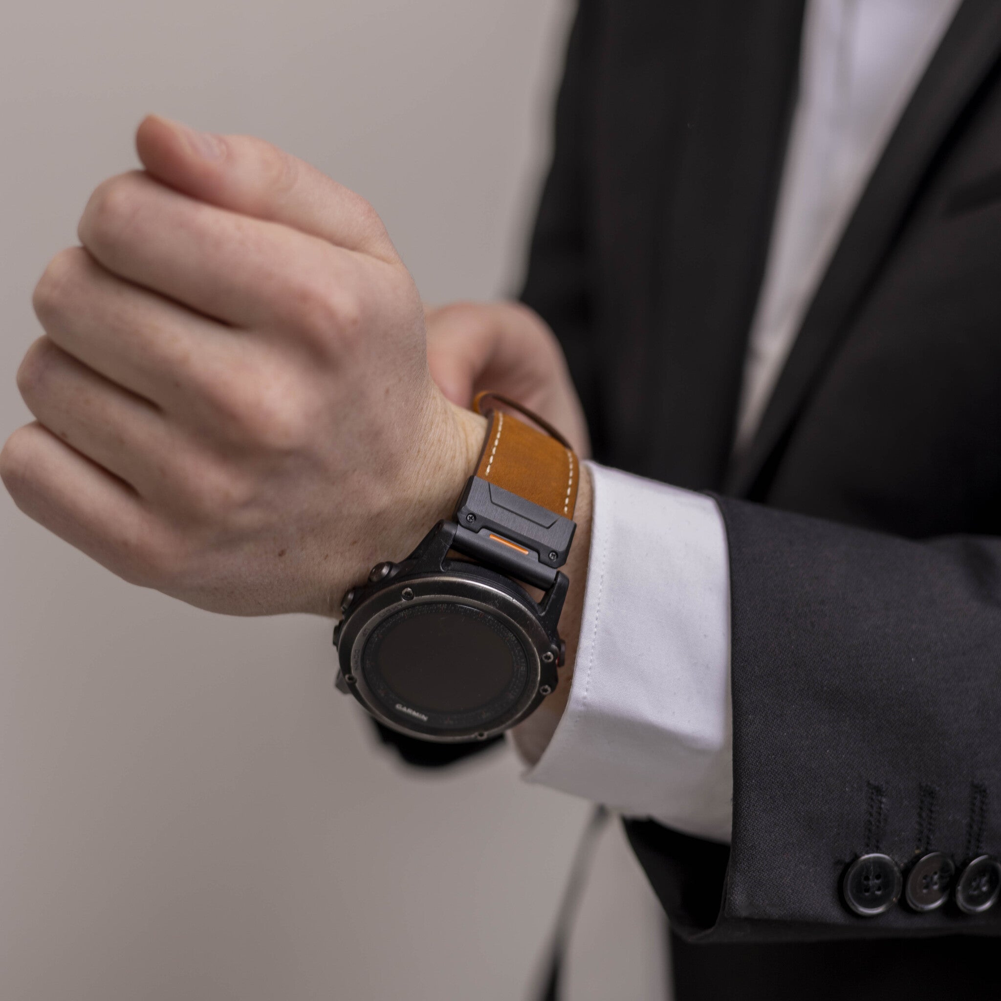 Garmin Quatix 8 - 51mm Genuine Leather Strap (Brown)