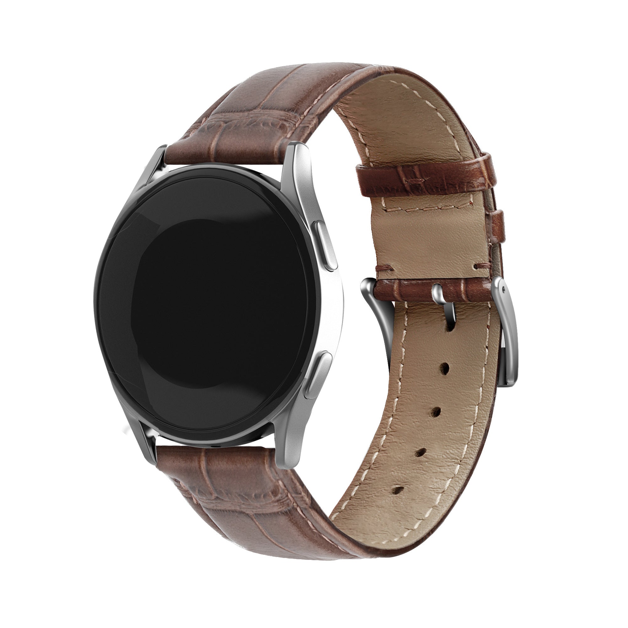 Watch Strap Leather Crocodile Grain 20mm - Quick Release (Brown)