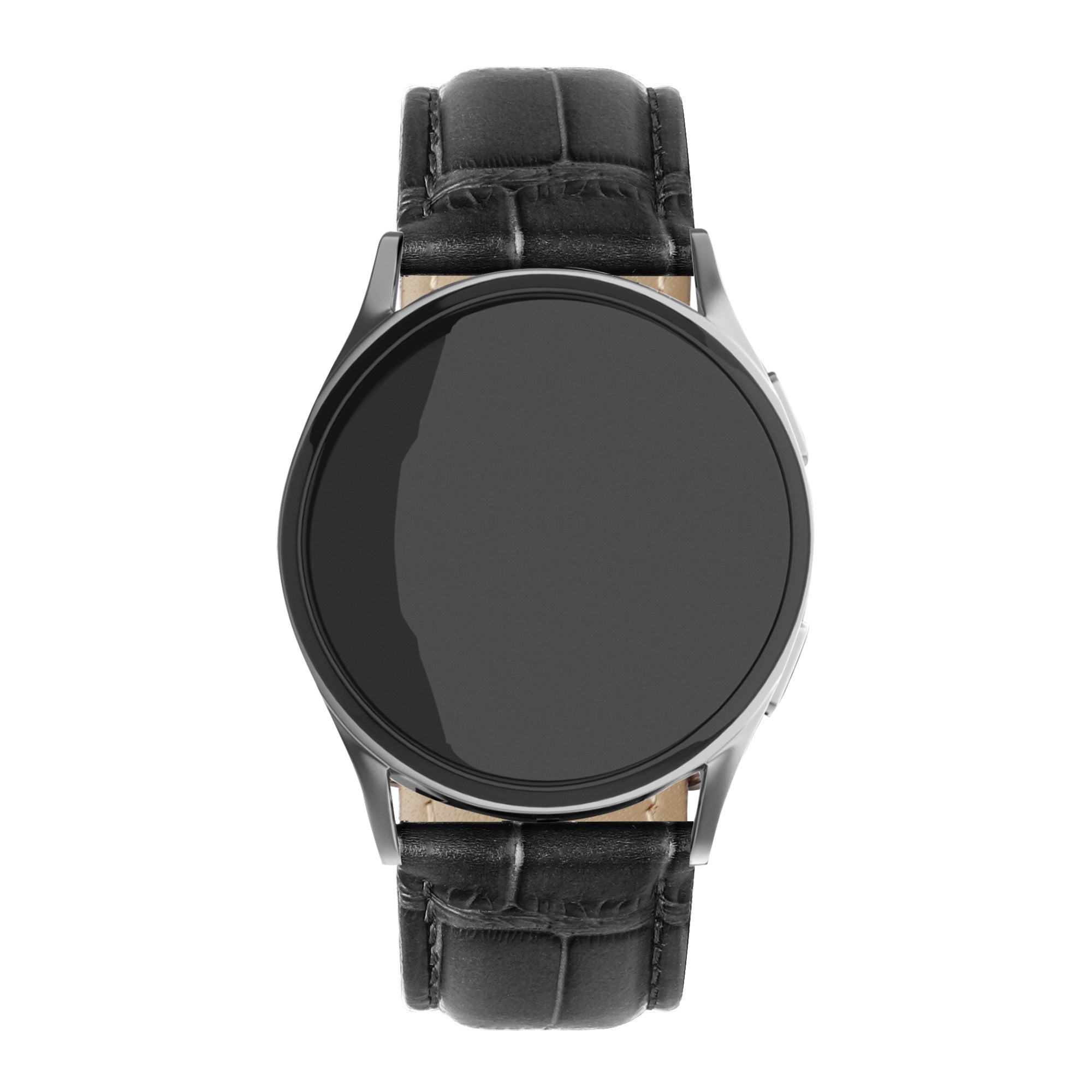 Watch Strap Leather Crocodile Grain 22mm - Quick Release (Black)
