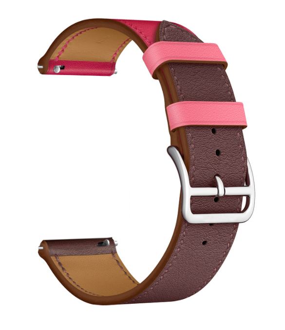 Suunto 9 Peak Leather Duo Strap (Bright Pink/RedBrown)