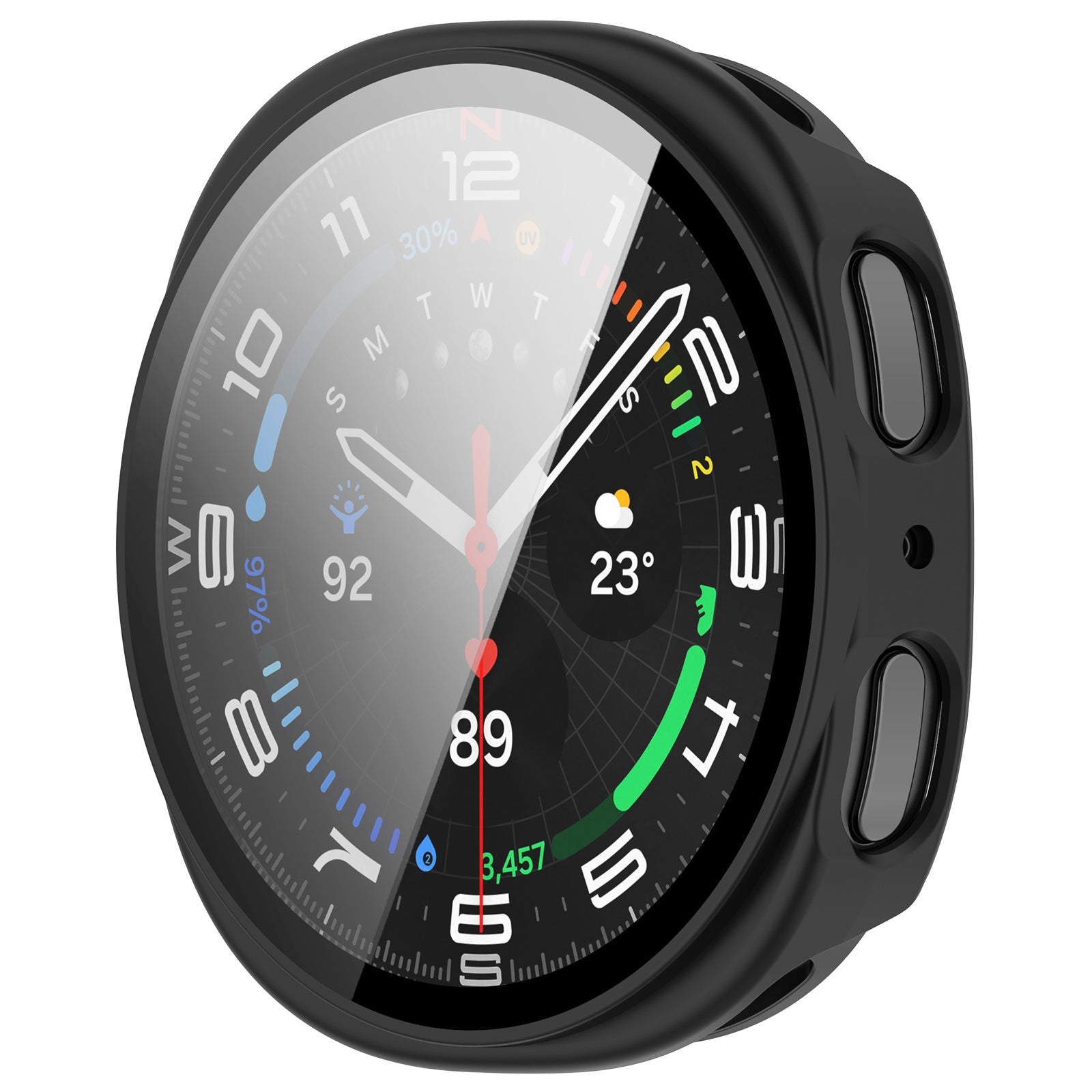 Samsung Galaxy Watch 8 - 44mm Hard Case with Glass (Black)