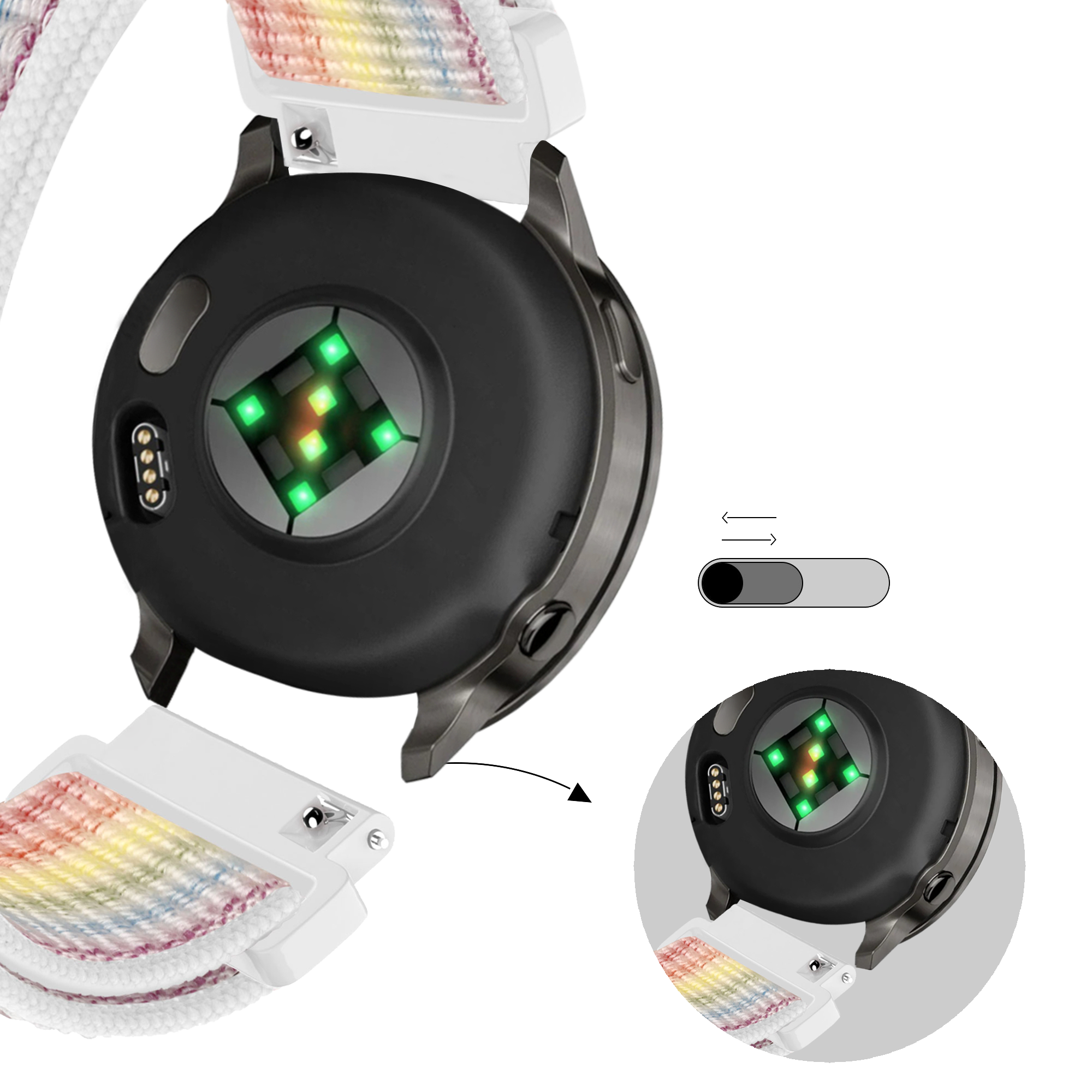 Bandz Garmin Approach J1 Nylon Loop Strap (Multicolour)