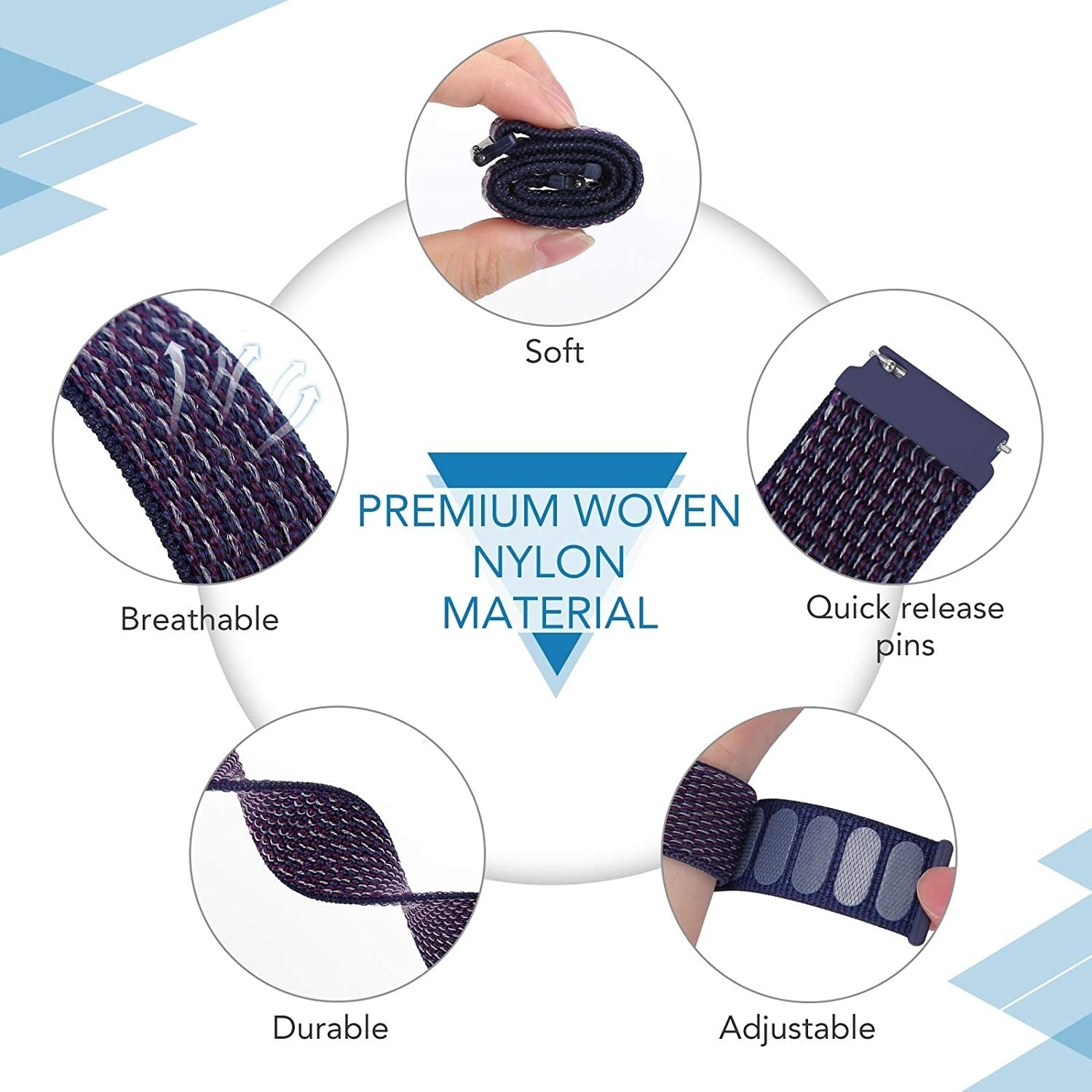 Coros Apex 2 Pro Nylon Strap (Purple/Blue)