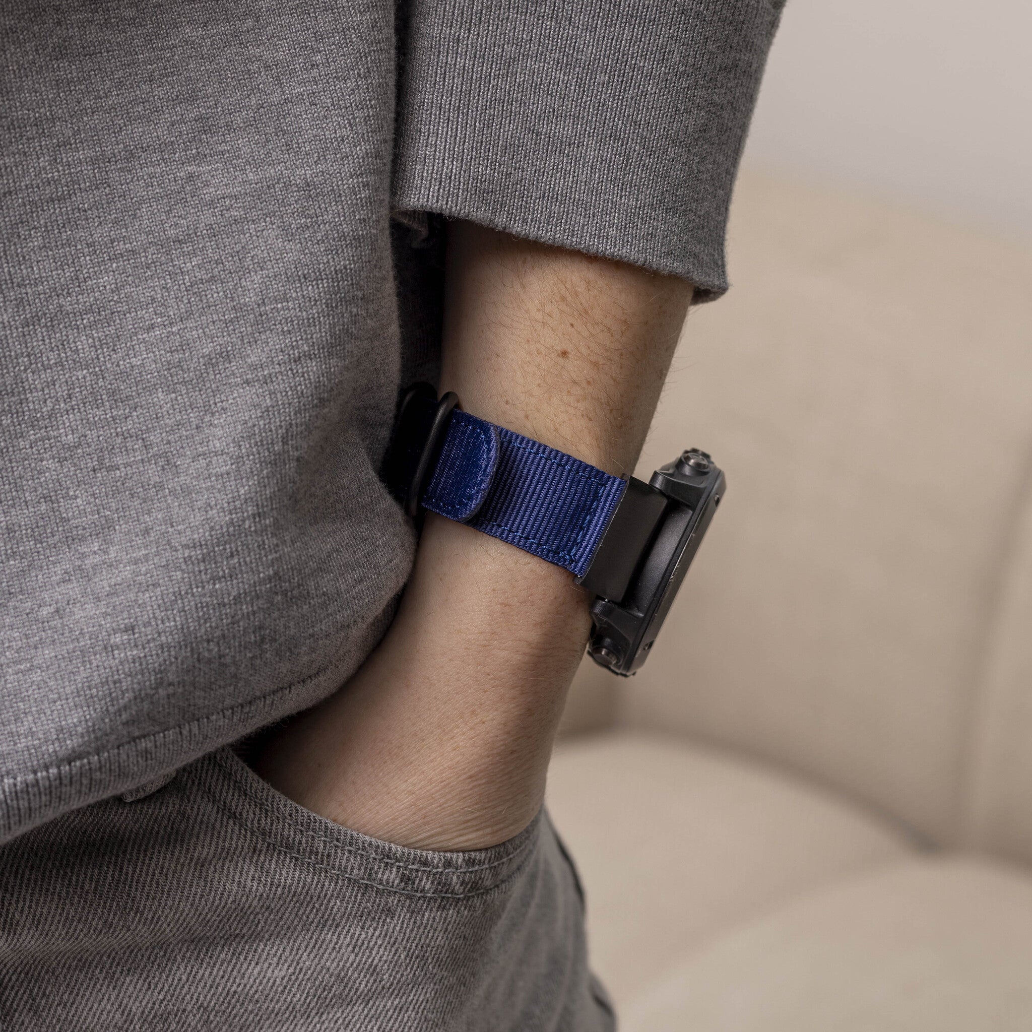 Garmin Fenix 5x/6x Nylon Strap with Buckle (Blue)