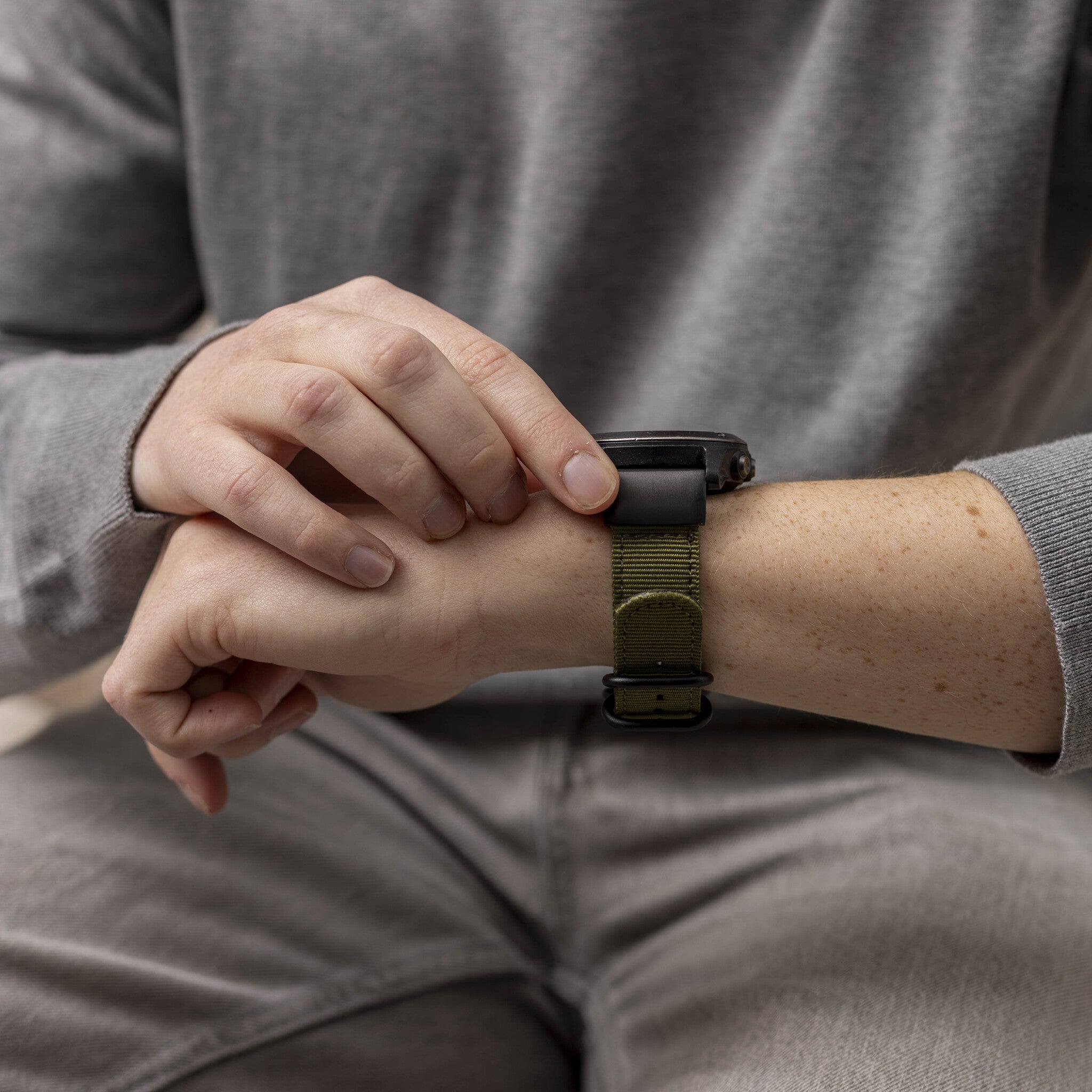 Garmin Quatix 8 - 51mm Nylon Strap with Buckle (Green)