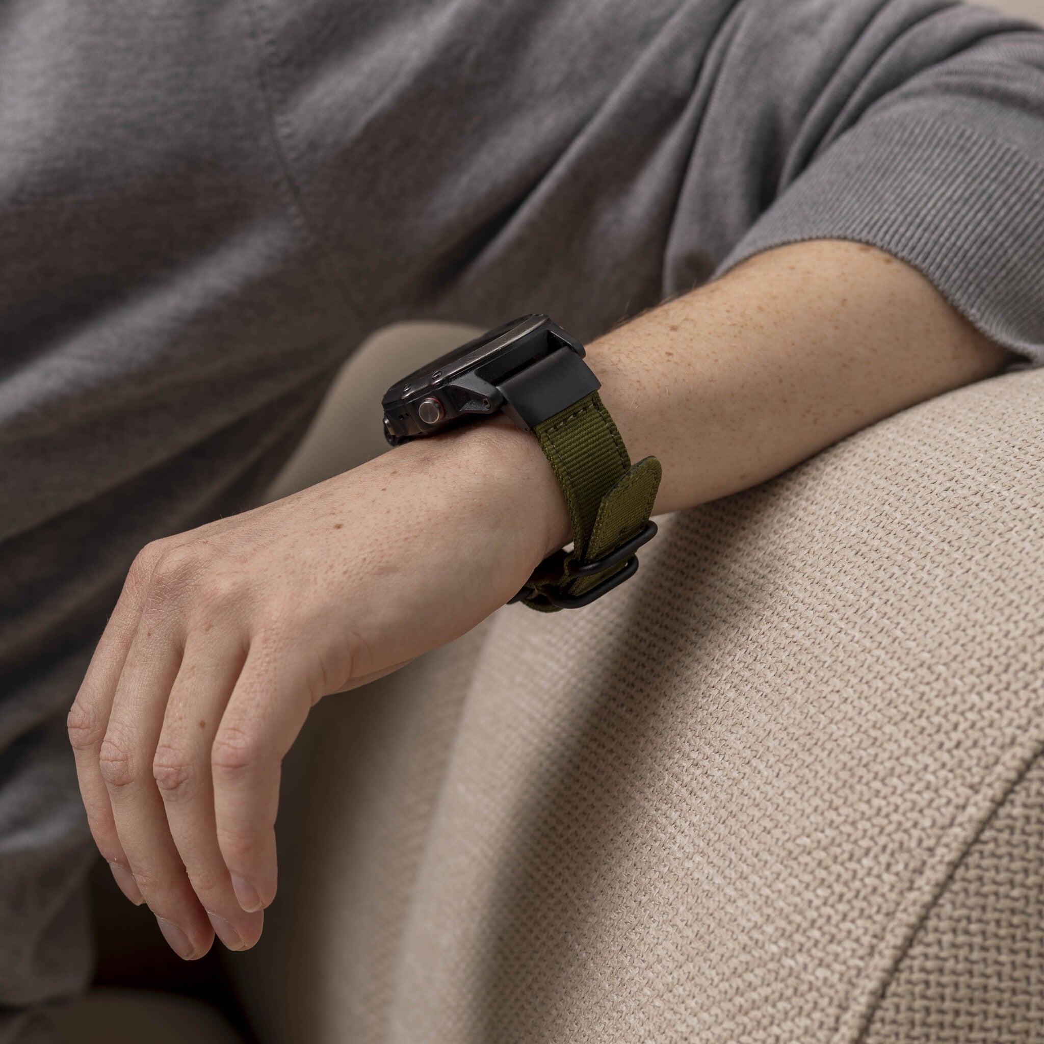 Garmin Fenix 5x/6x Nylon Strap with Buckle (Green)