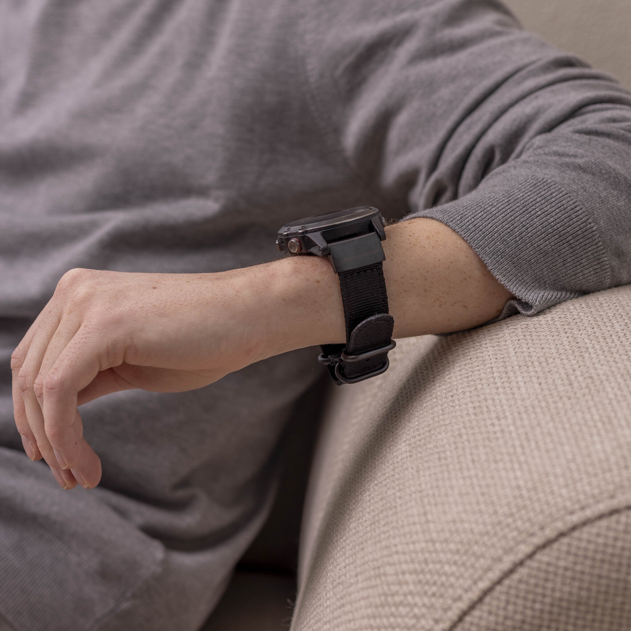 Garmin Quatix 8 - 51mm Nylon Strap with Buckle (Black)