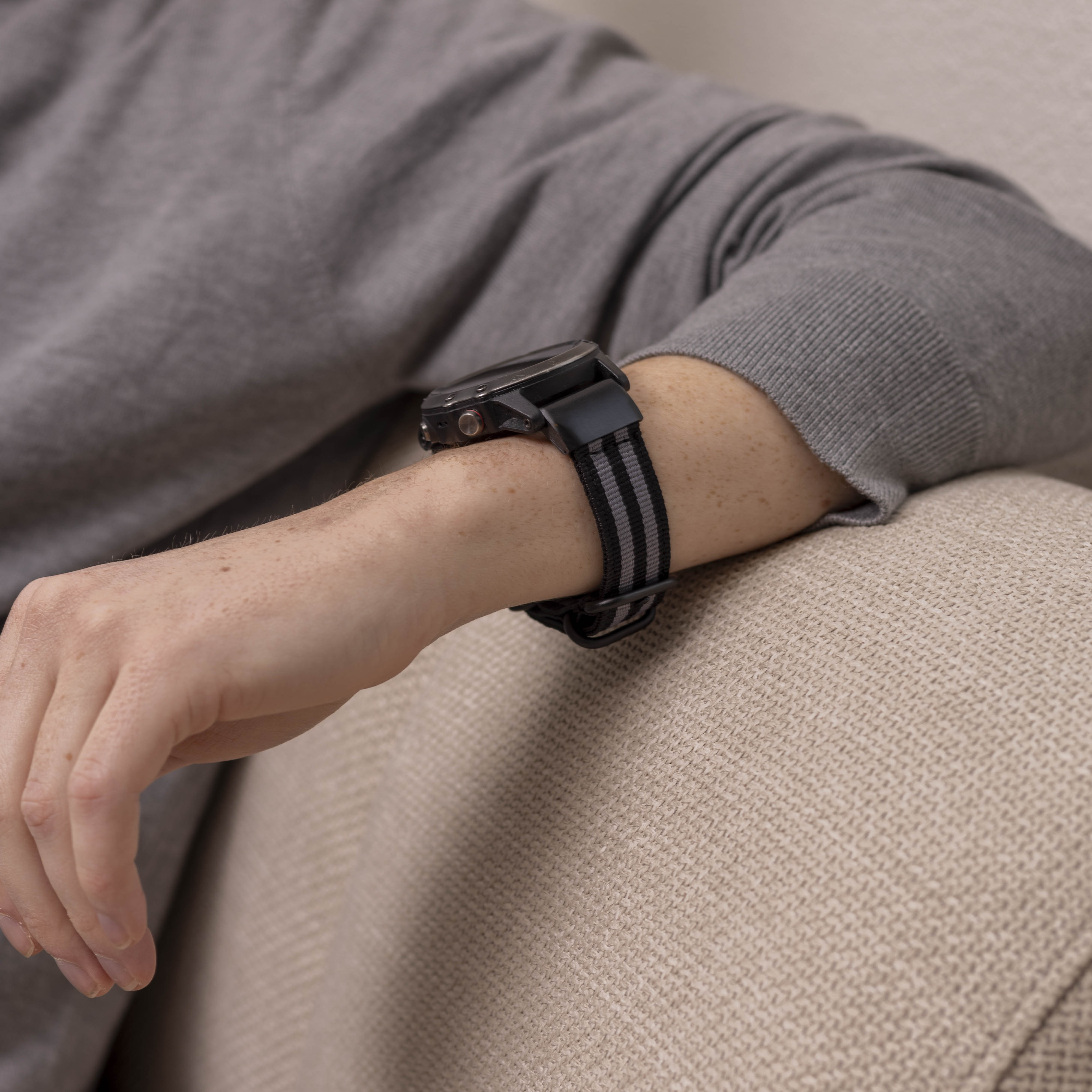 Garmin Instinct 3 - 50mm Nylon Buckle Strap (Black/Grey)