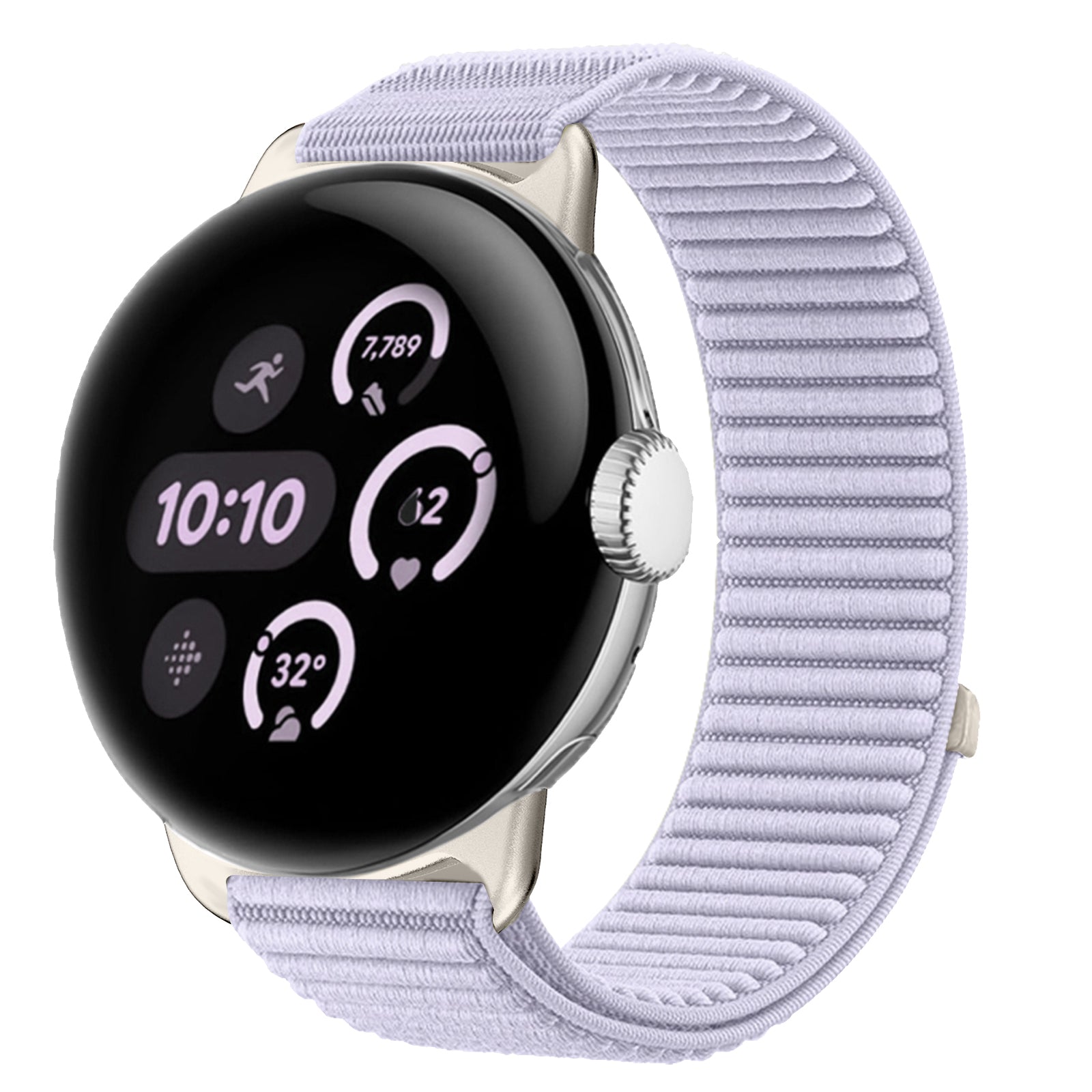 Google Pixel Watch 3 - 41mm Wave Nylon Strap (Light Purple)