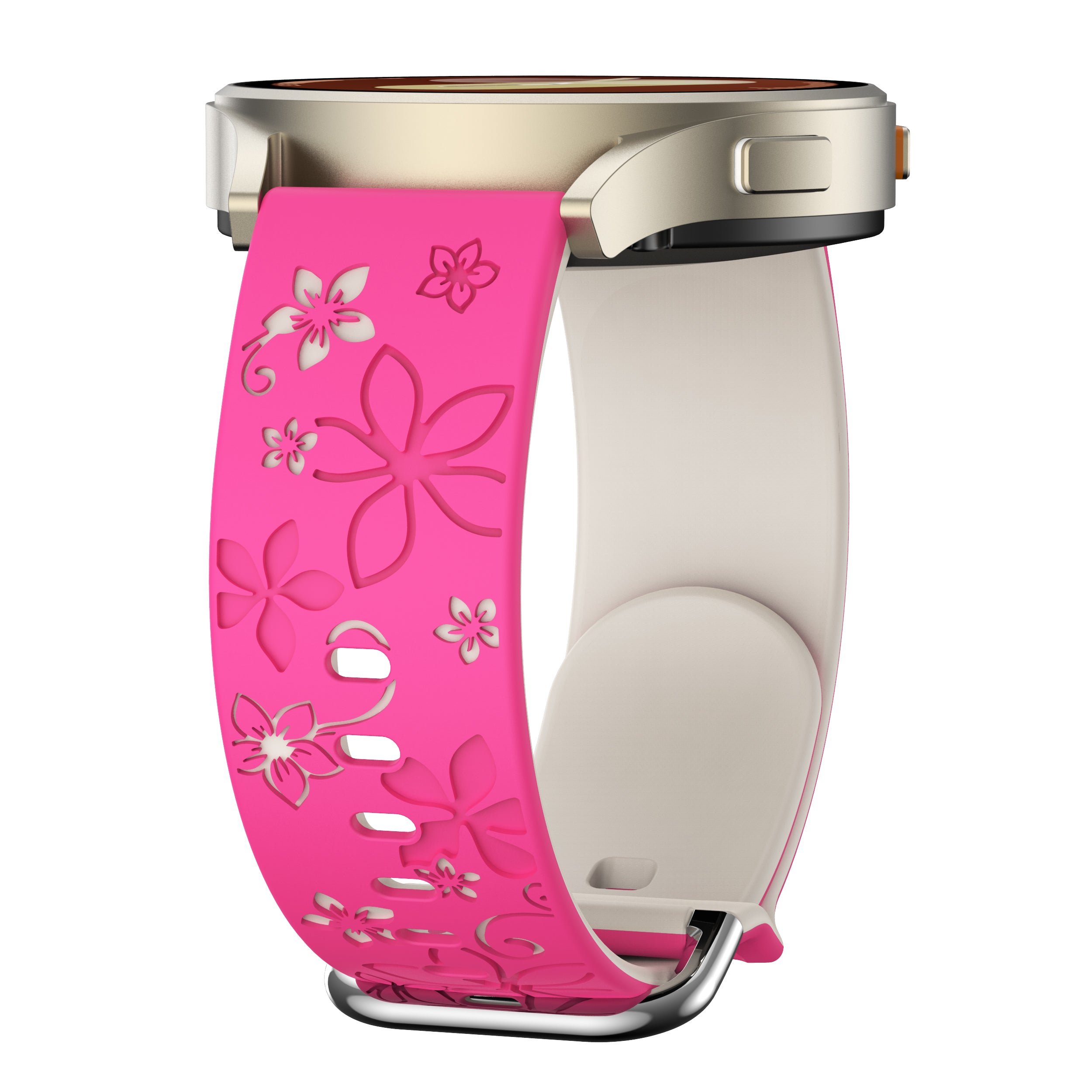Amazfit GTS 4 Flower Silicone Strap (Bright Pink/Starlight)