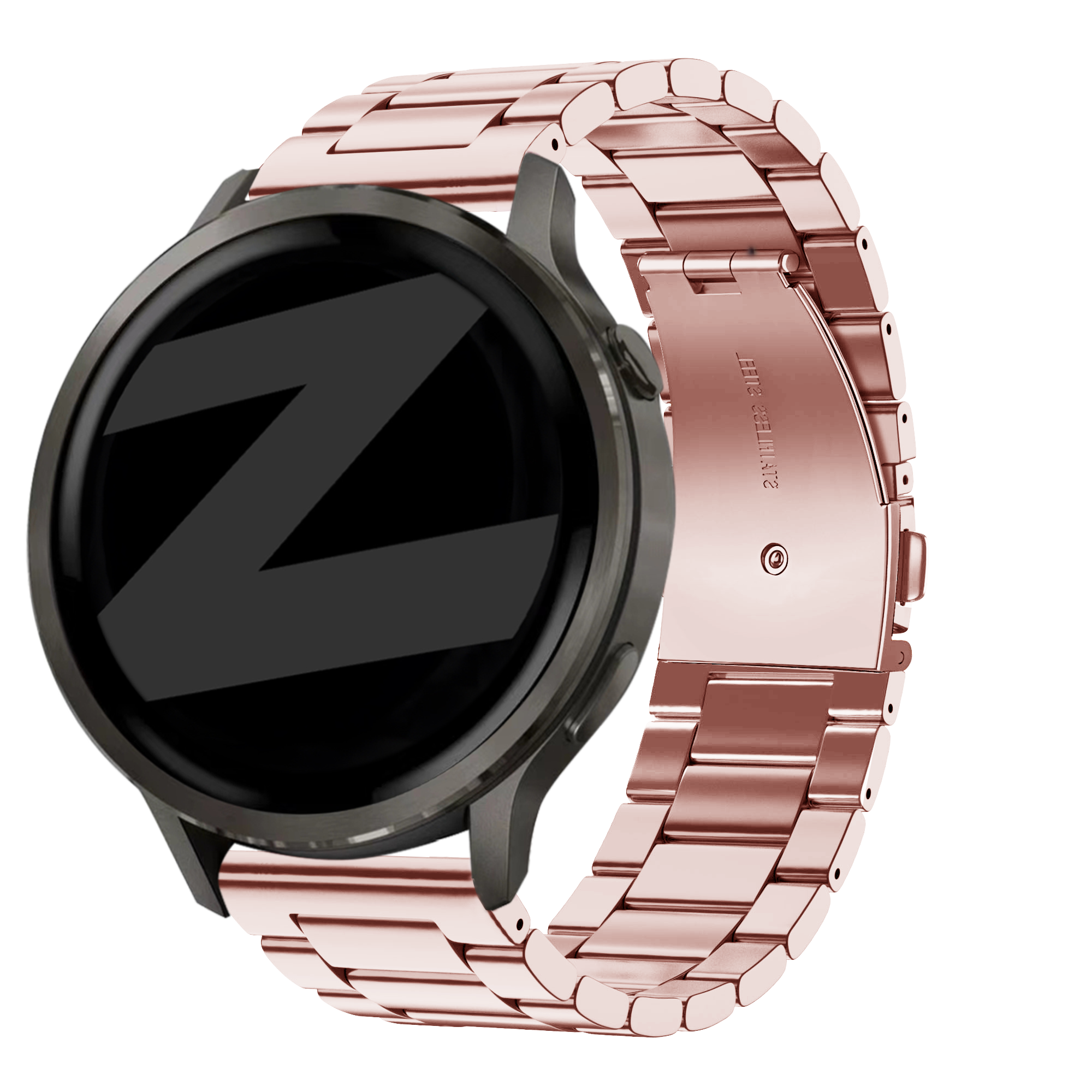 Bandz Garmin Forerunner 570 - 42mm Steel Strap 'Classic' (Pink)