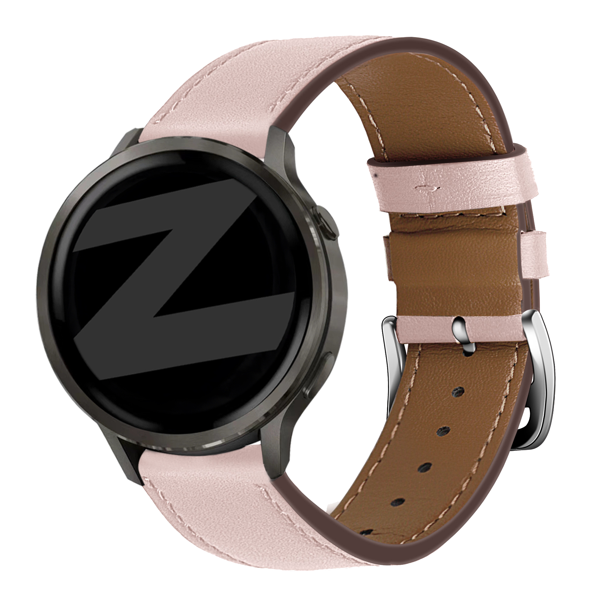 Bandz Garmin Vivomove 3s Leather Strap 'Deluxe' (Pink)
