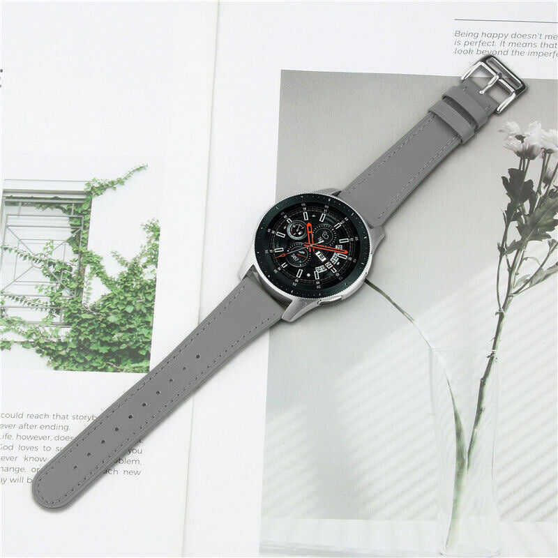 Watch Strap Modern Leather 22mm - Quick Release (Grey)