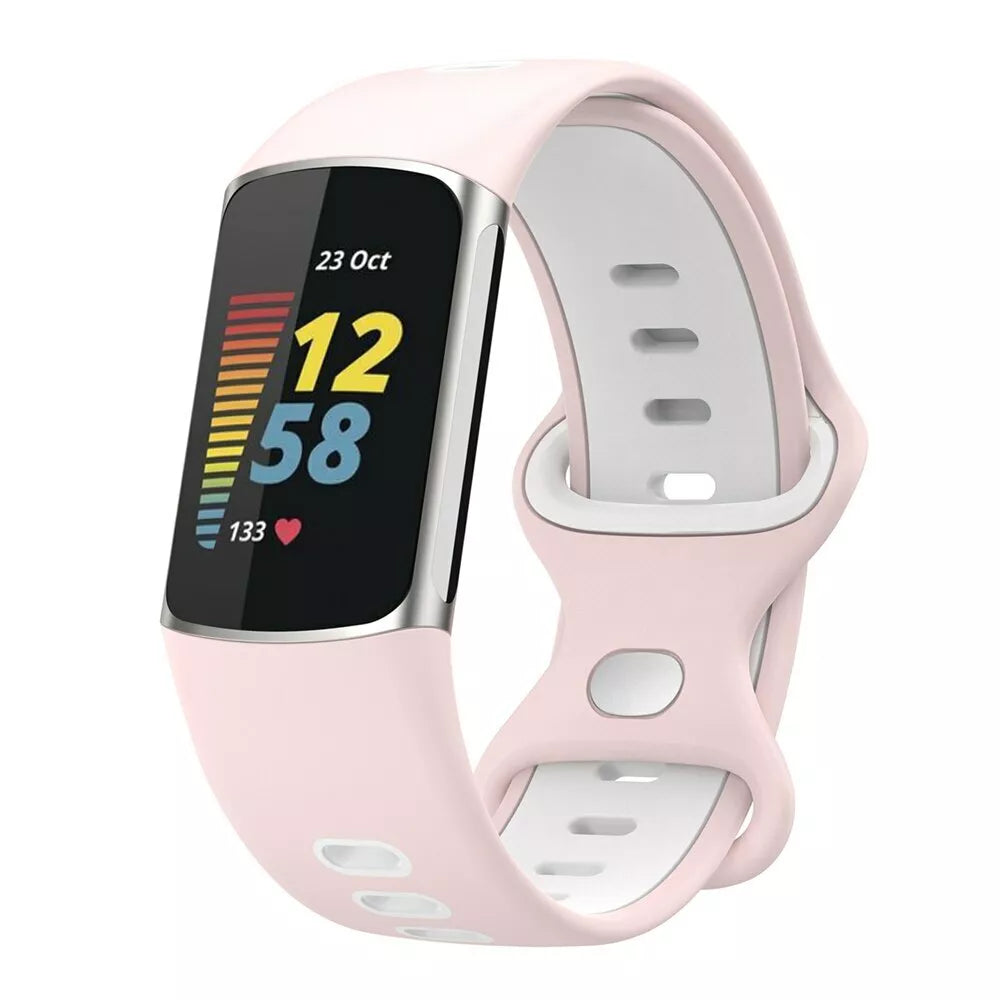 Fitbit Charge 5 Sport Strap (Pink/White)
