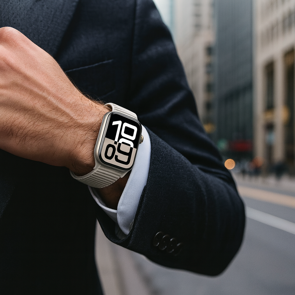 Strap-it Apple Watch Wave Nylon Strap (Starlight)