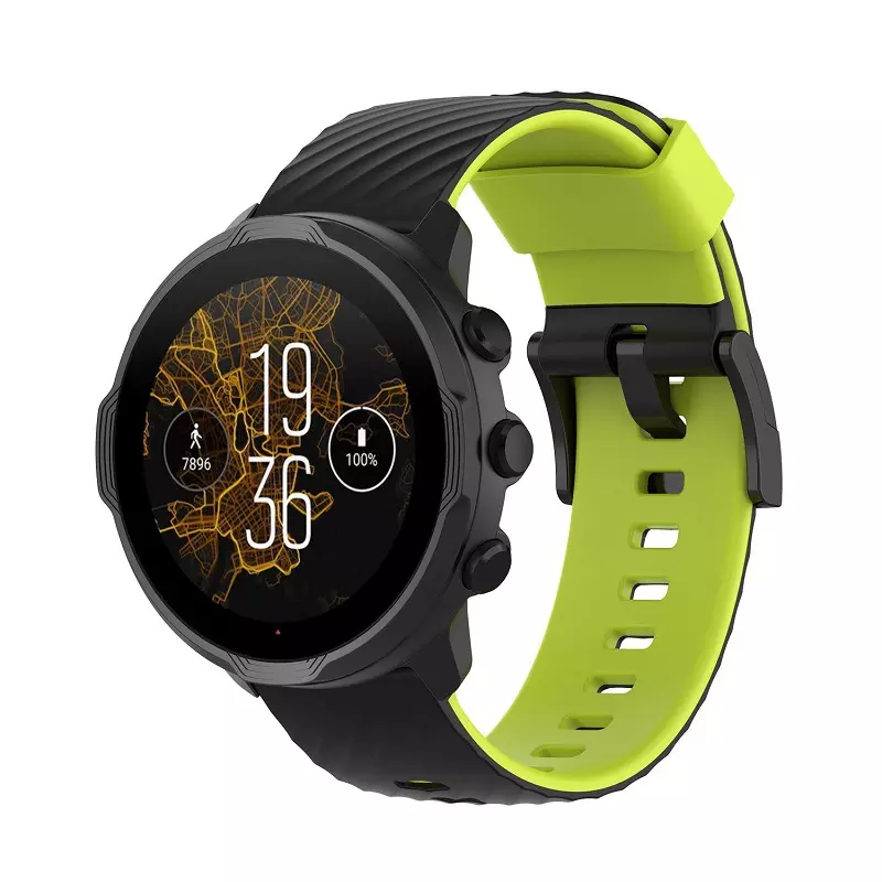 Suunto 7 Silicone Strap Light Green Black