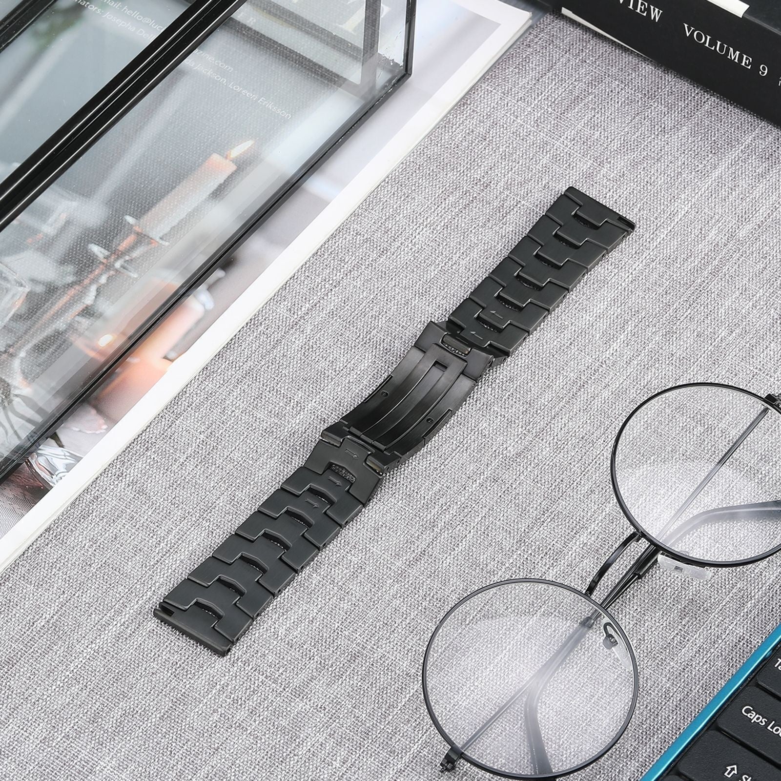 Redmi Watch 5 Active Titanium Grain Strap (Flat Buckle) (Black)