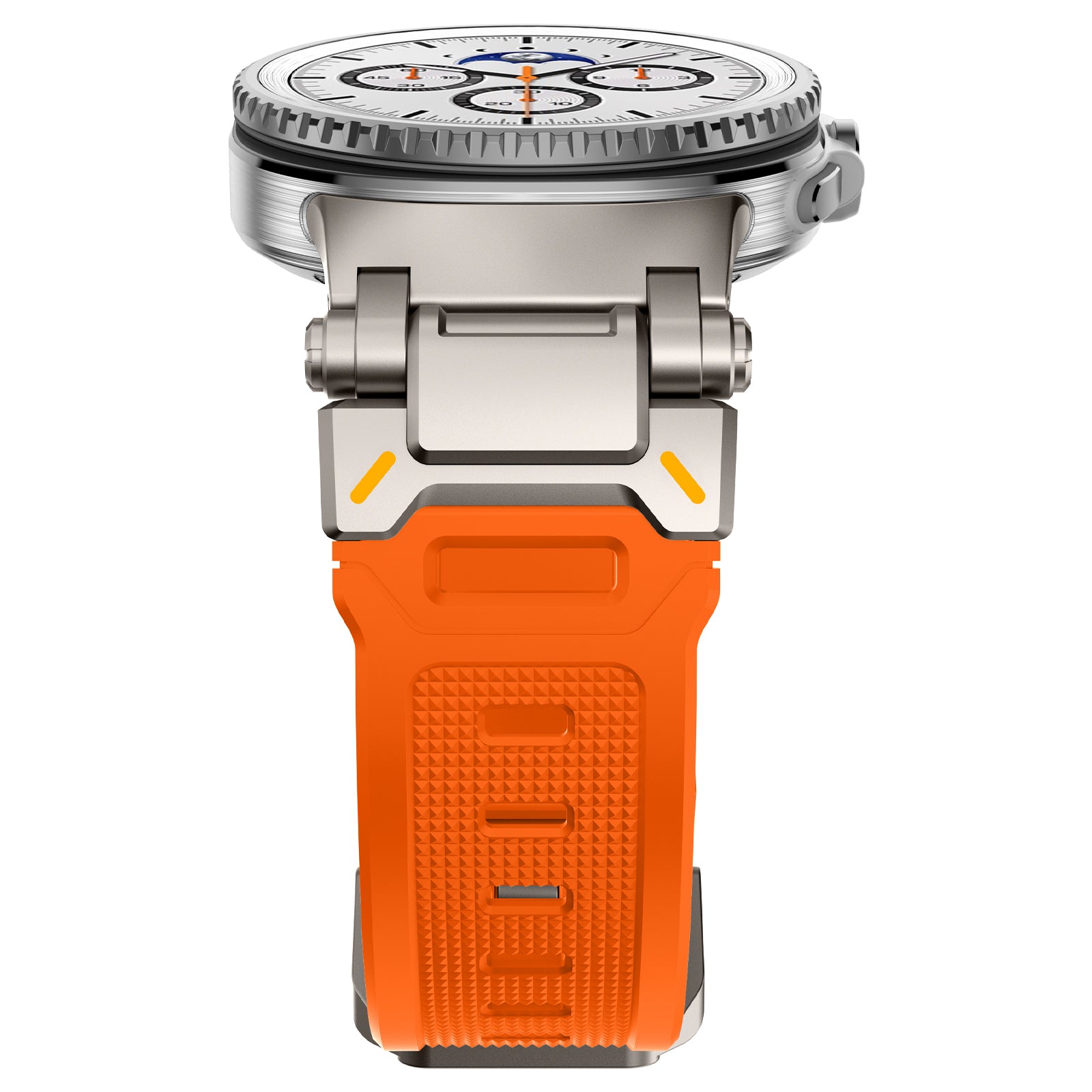 Samsung Galaxy Watch 8 - 40mm 'Explorer' Silicone Strap (Orange with Titanium)
