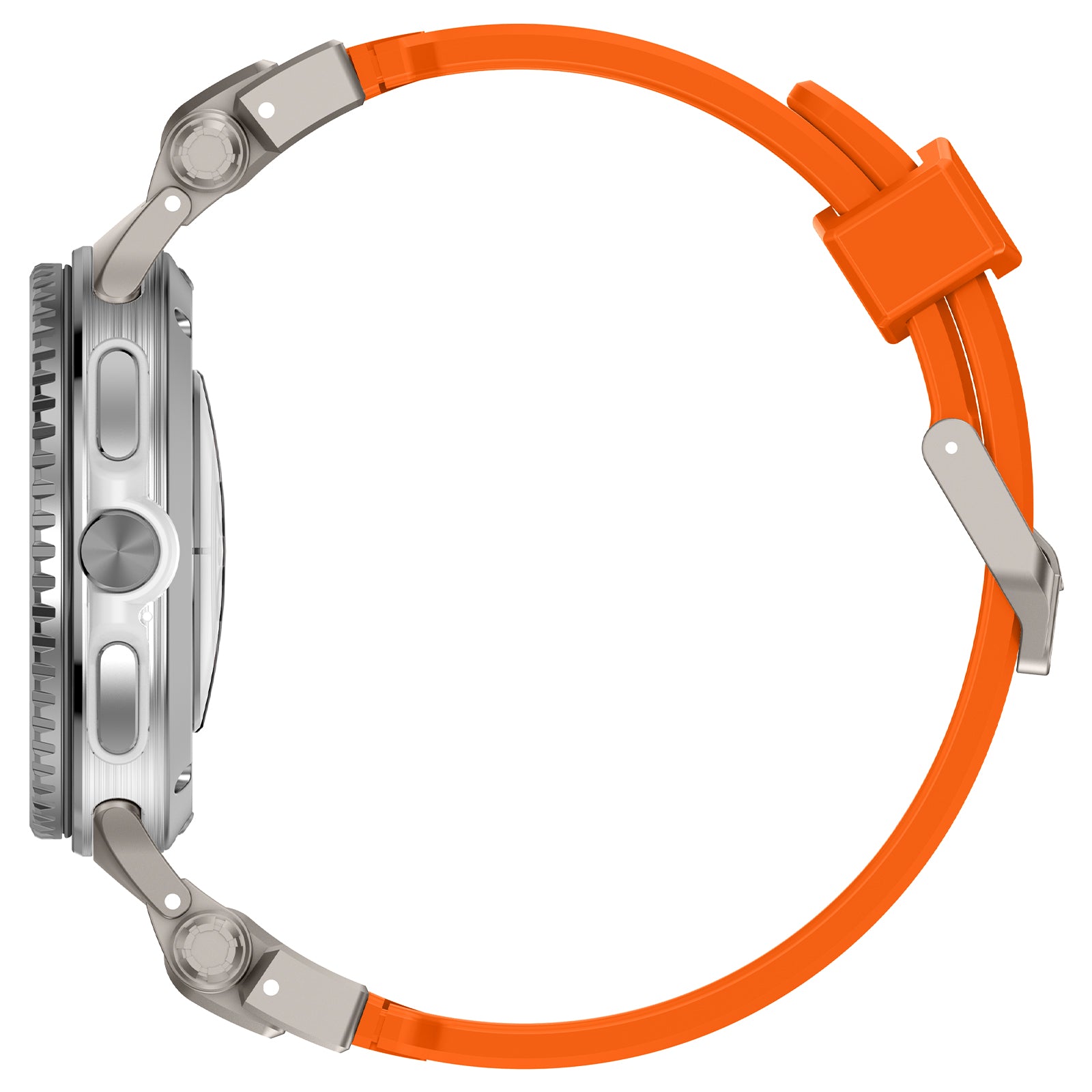 Samsung Galaxy Watch 8 - 40mm 'Explorer' Silicone Strap (Orange with Titanium)