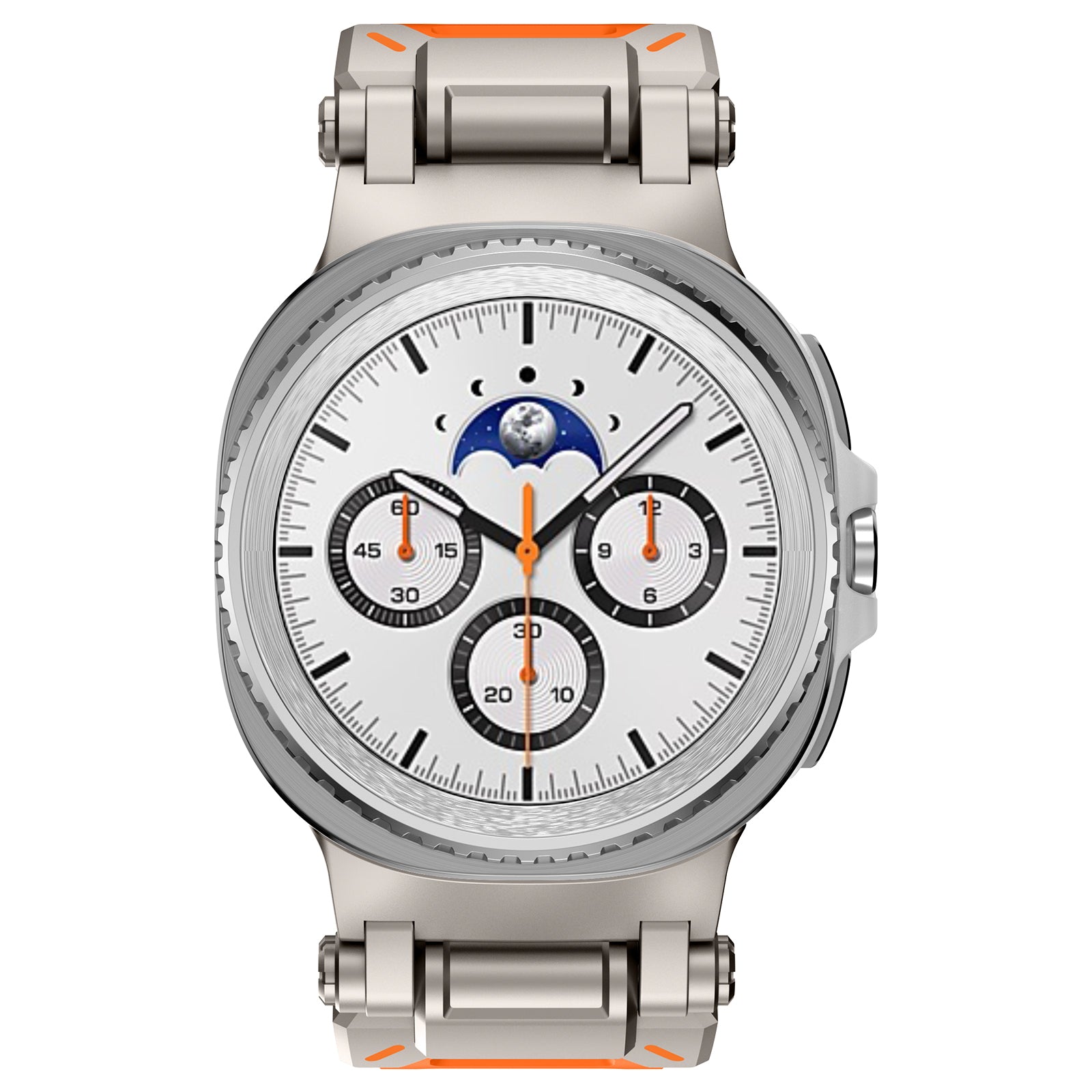 Samsung Galaxy Watch 8 - 40mm 'Explorer' Silicone Strap (Orange with Titanium)